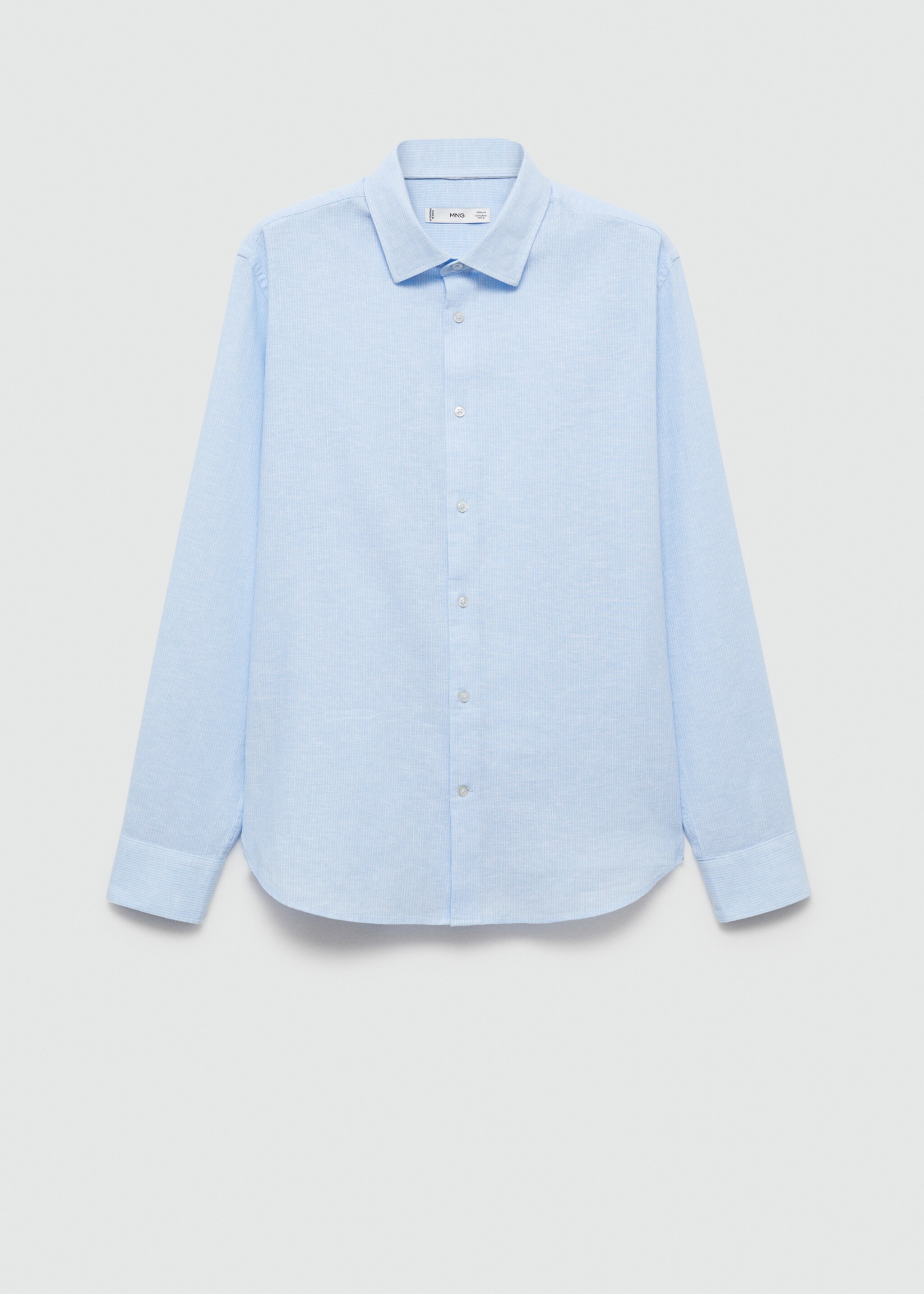 Regular-fit striped cotton-linen shirt - Article without model