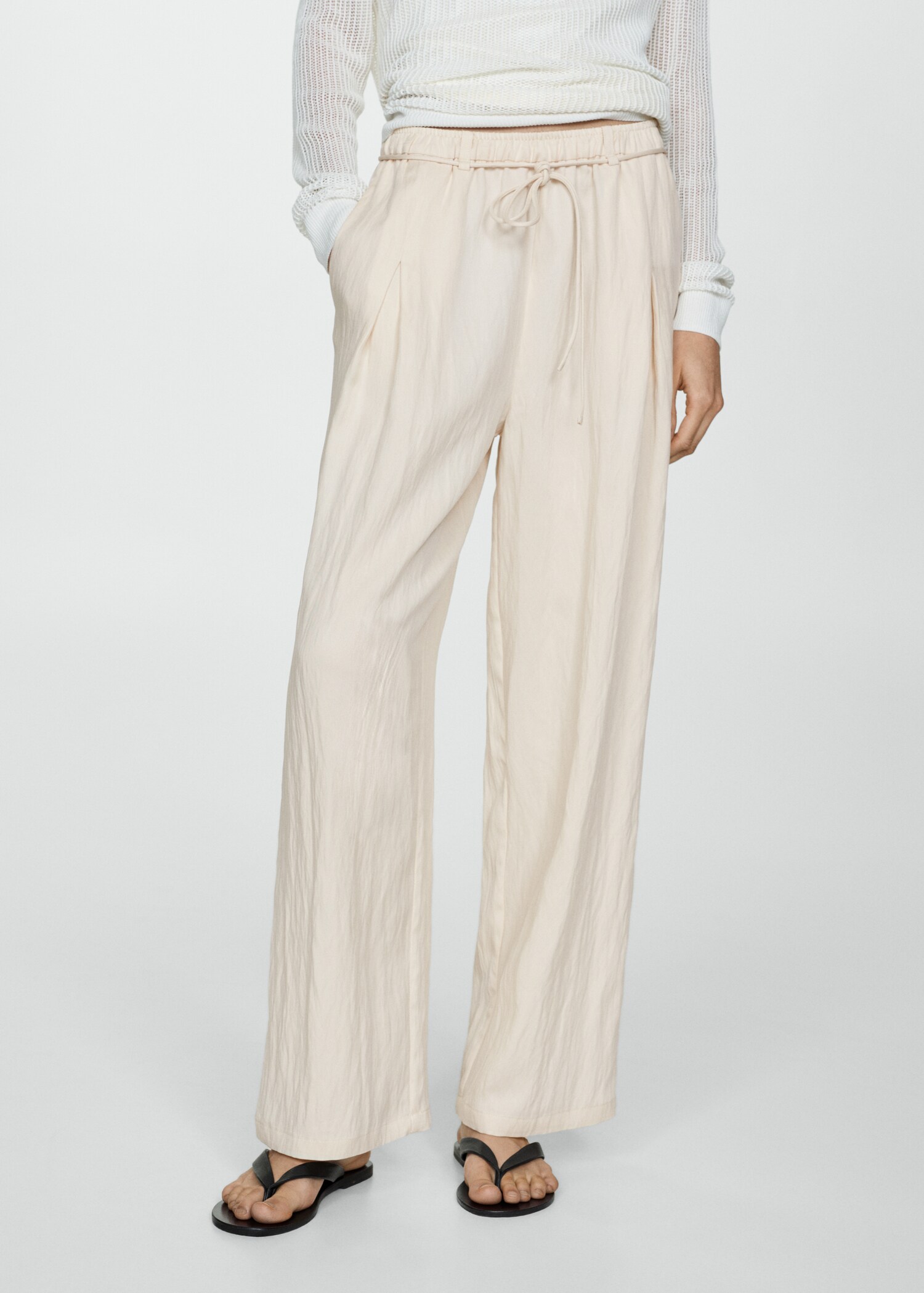 Straight lyocell trousers - Medium plane