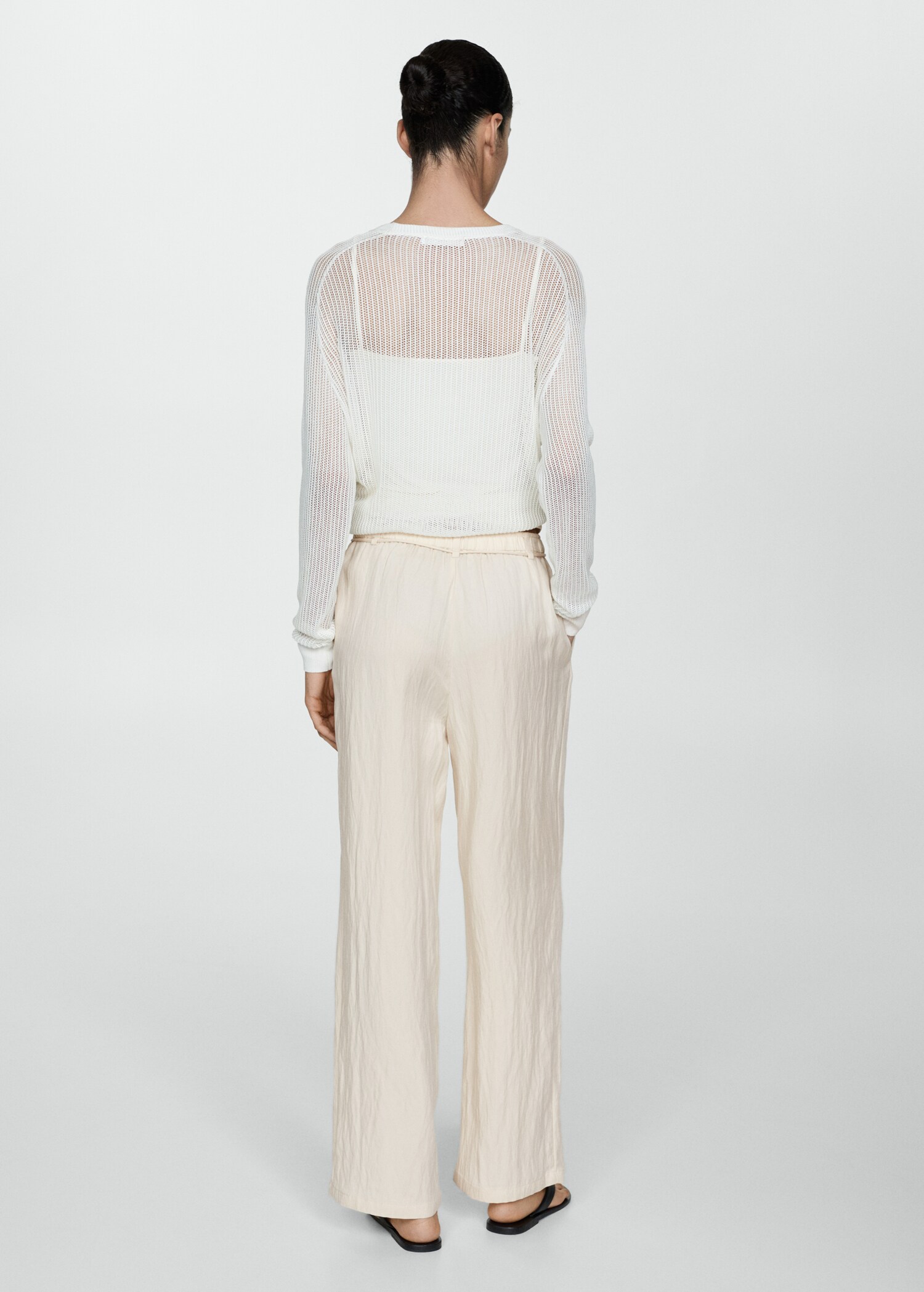 Straight lyocell trousers - Reverse of the article