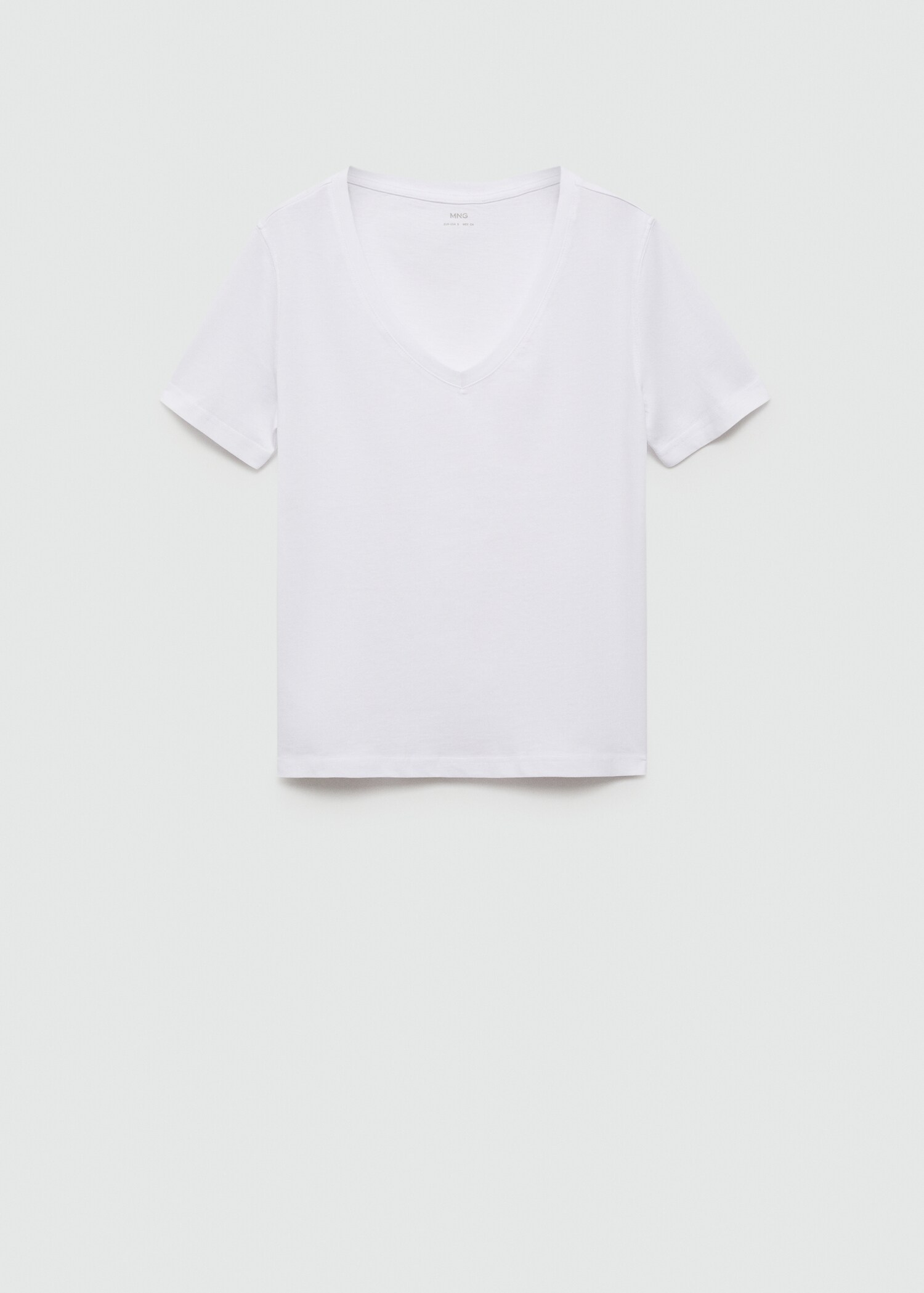 Baumwoll-T-Shirt, V-Ausschnitt - Artikel ohne Model