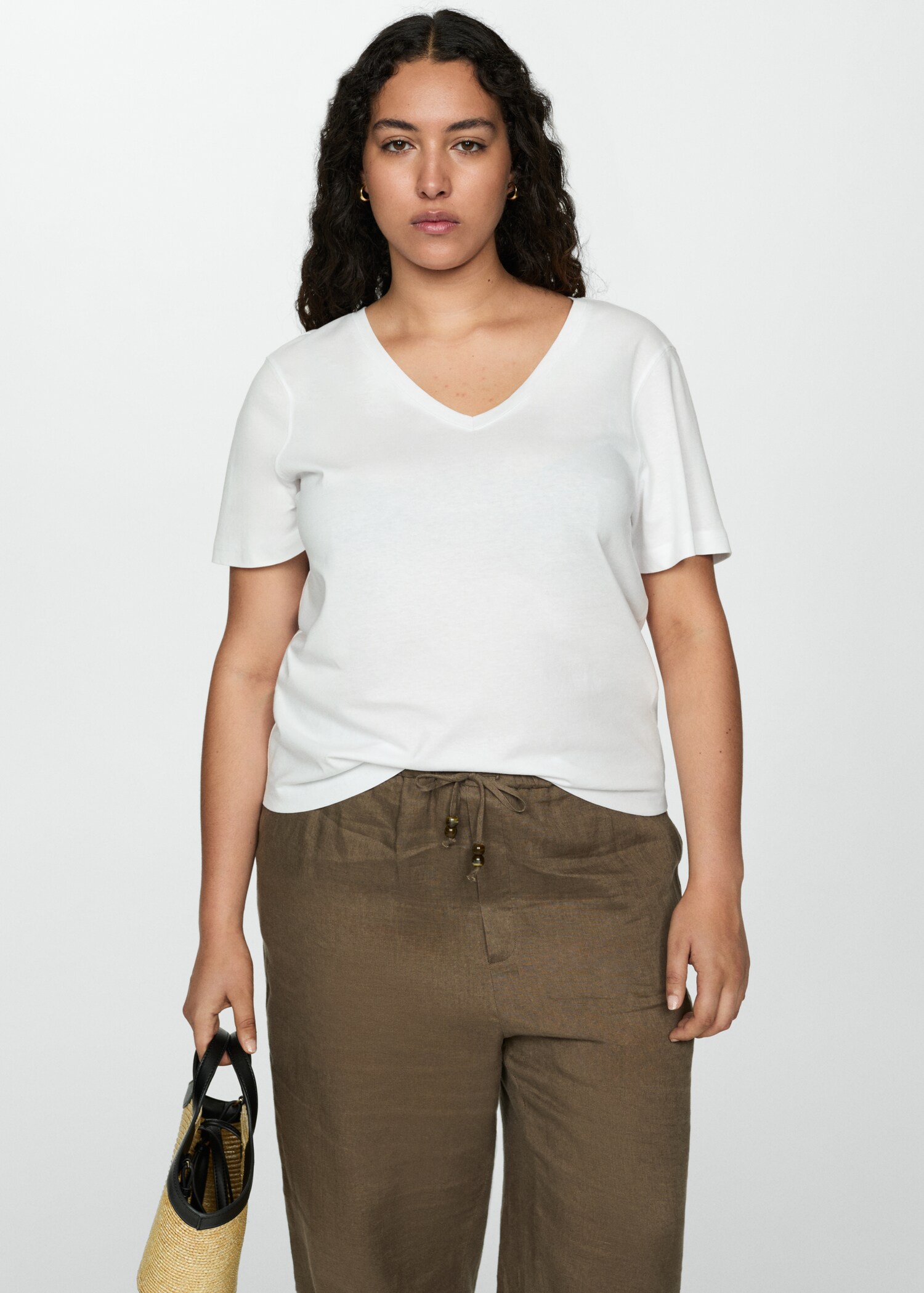 Baumwoll-T-Shirt, V-Ausschnitt - Detail des Artikels 5