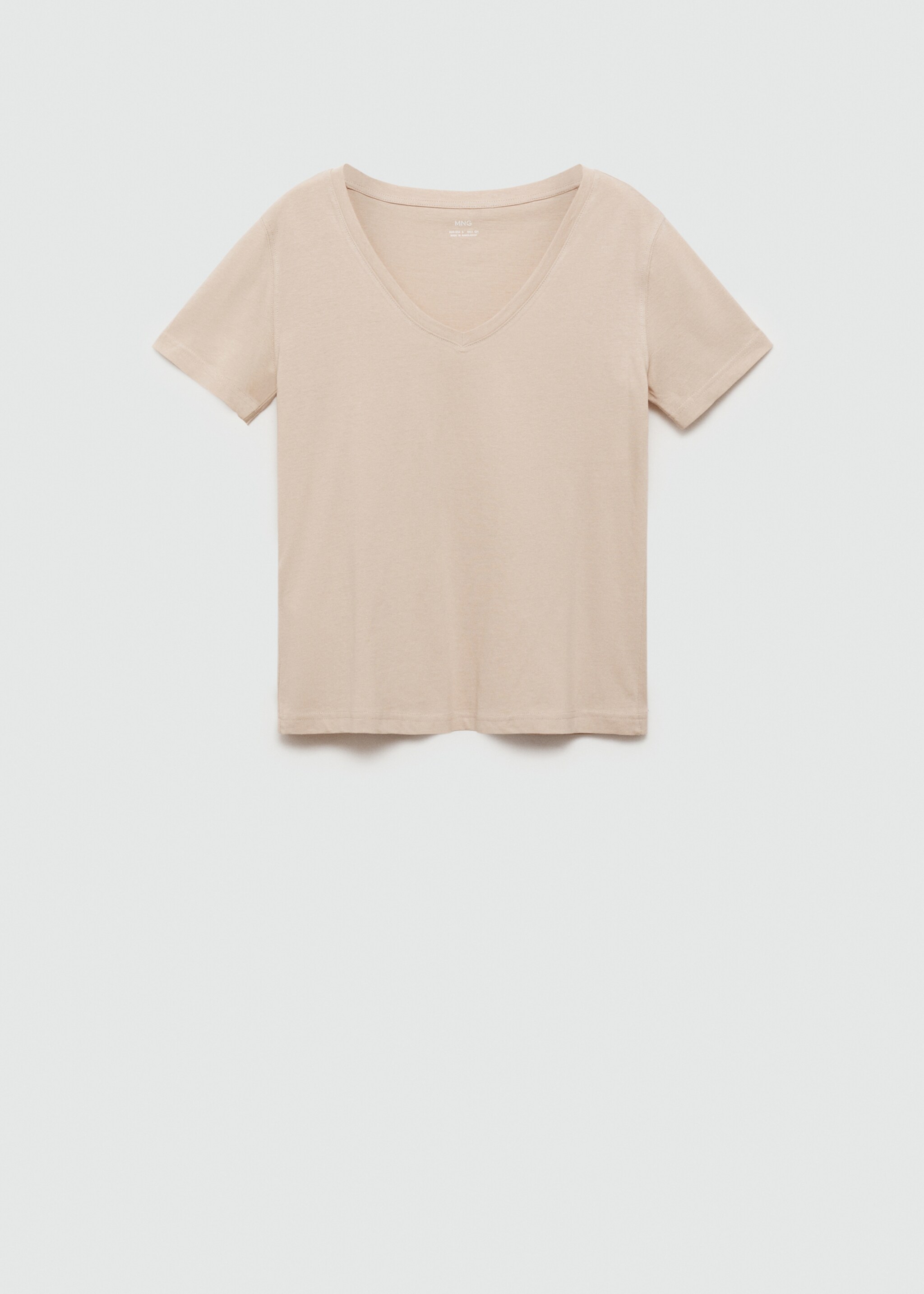 Baumwoll-T-Shirt, V-Ausschnitt - Artikel ohne Model