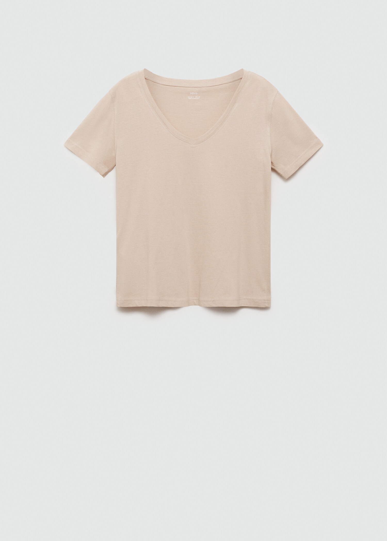 Baumwoll-T-Shirt, V-Ausschnitt - Artikel ohne Model