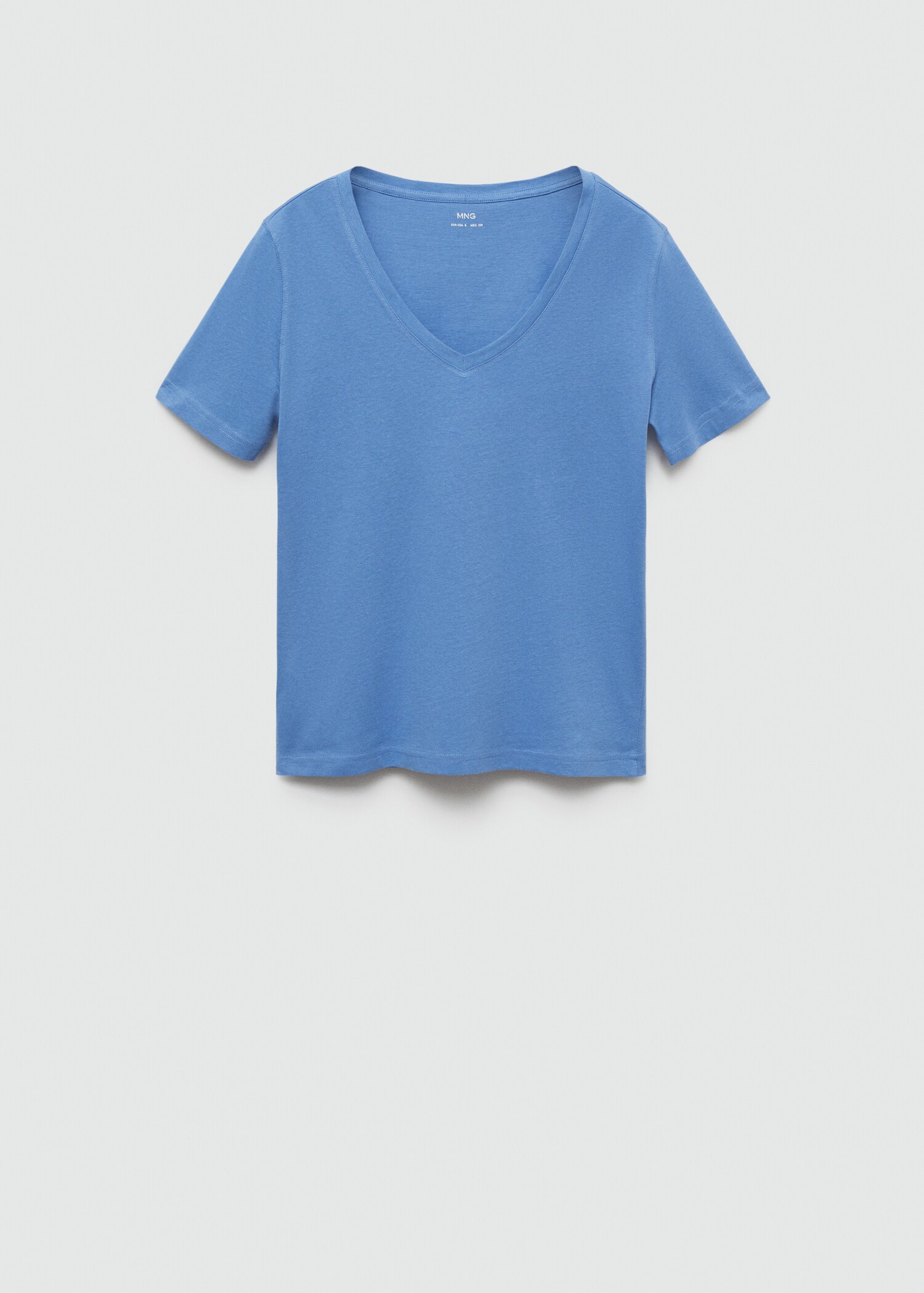 Baumwoll-T-Shirt, V-Ausschnitt - Artikel ohne Model