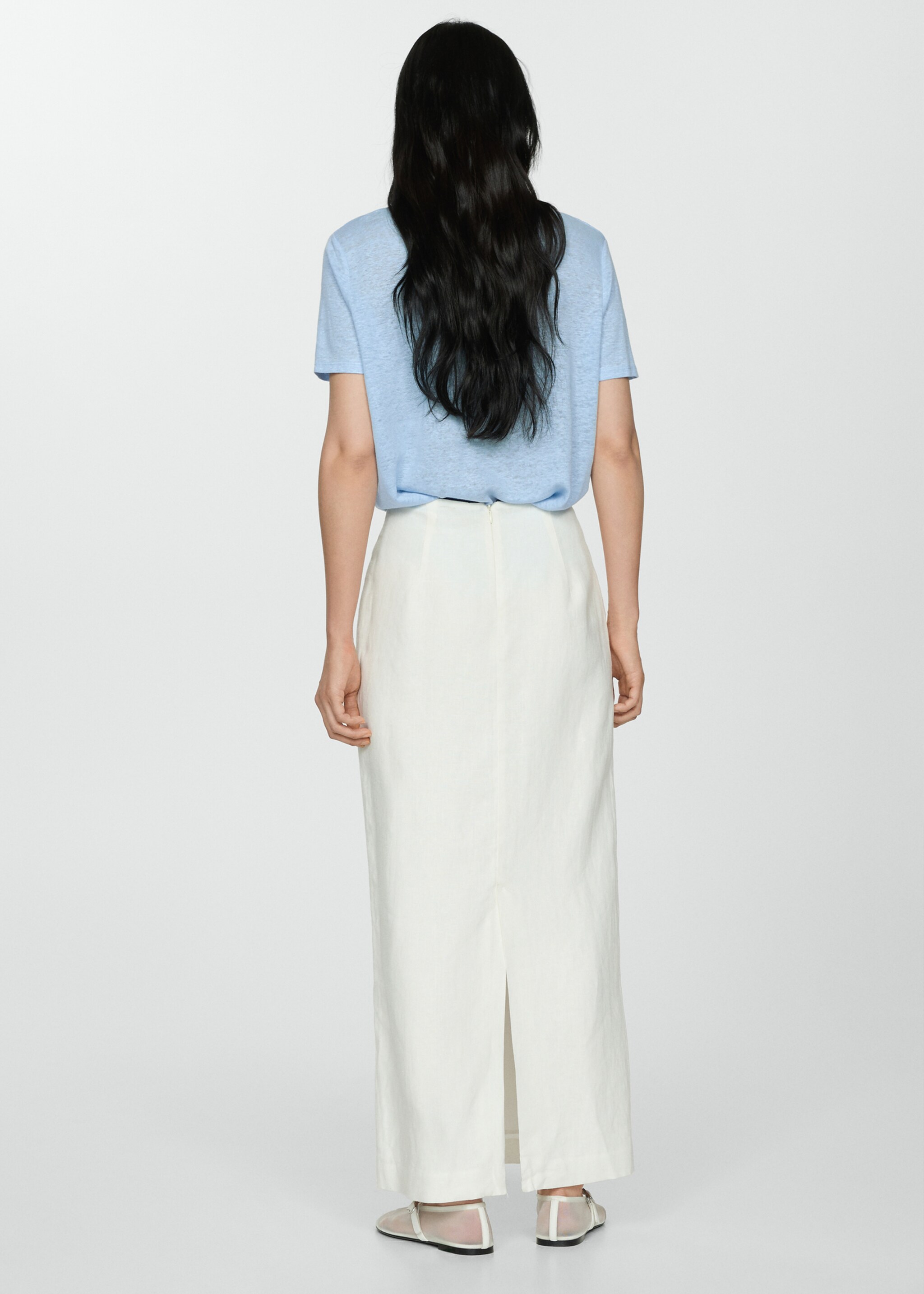 Short-sleeved linen t-shirt - Reverse of the article