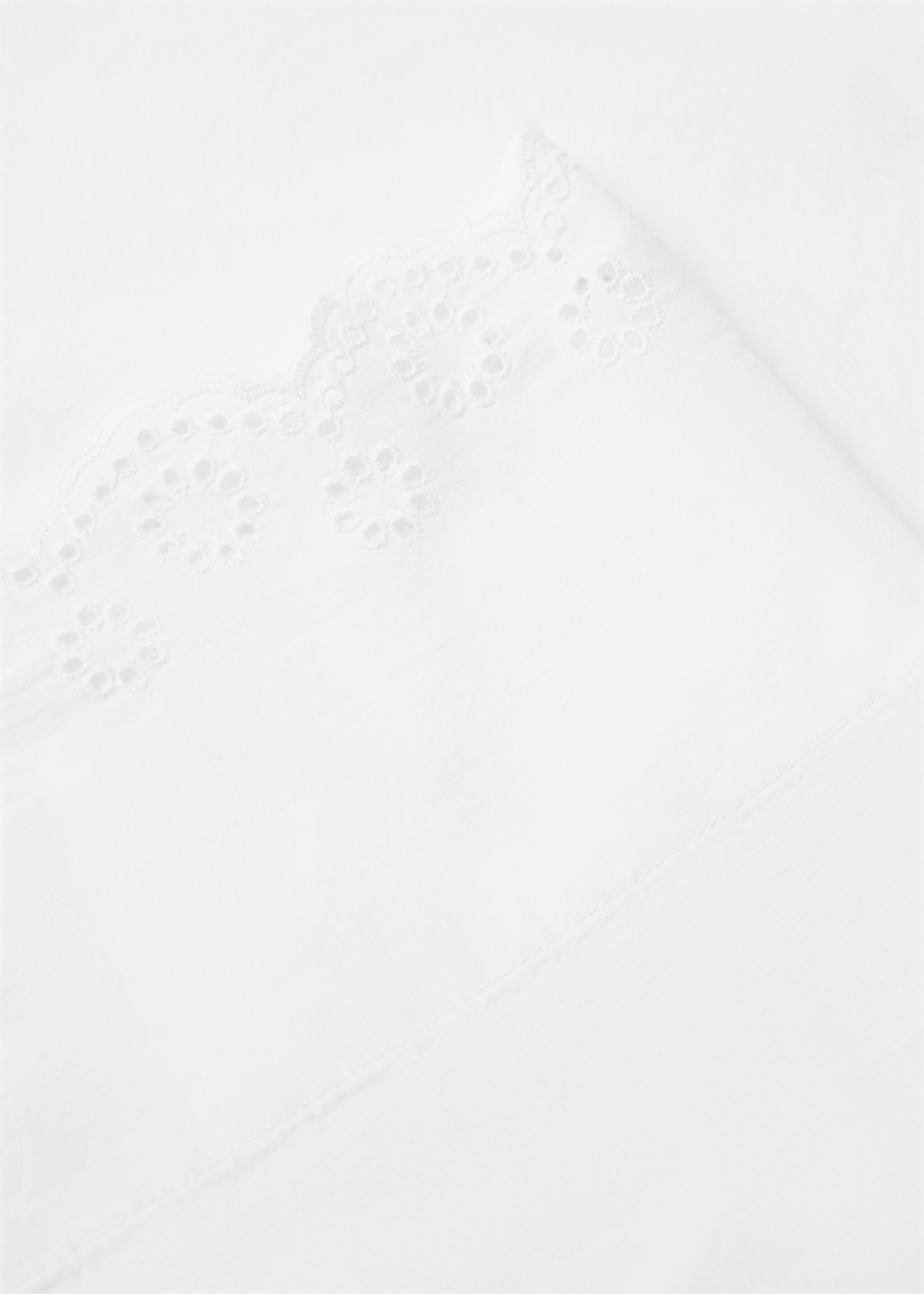 Povlak na polštář s vyšívaným volánem bavlna 45 x 110 cm - Detail zboží 1, Bílá. Ref: 77020587-00.