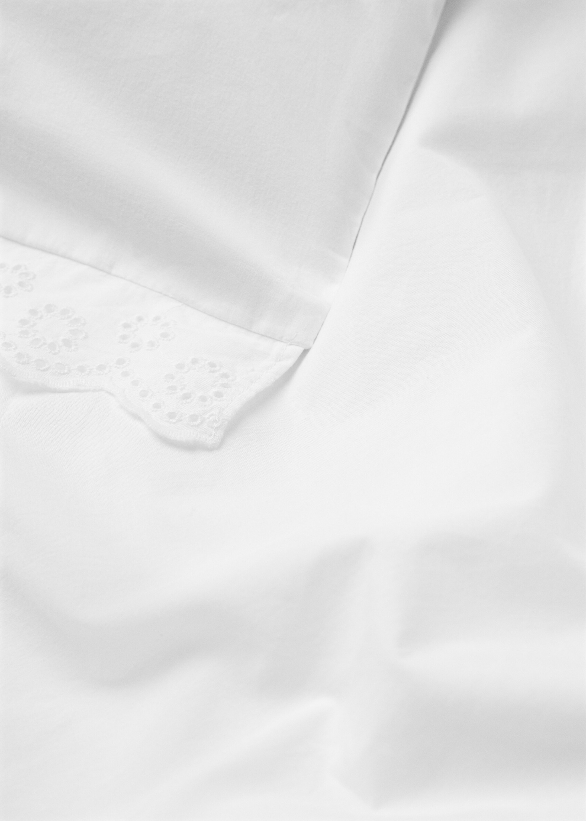 Funda nórdica algodón volante bordado cama 135cm - Detalle del artículo 1, Blanco. Ref: 77020588-00.