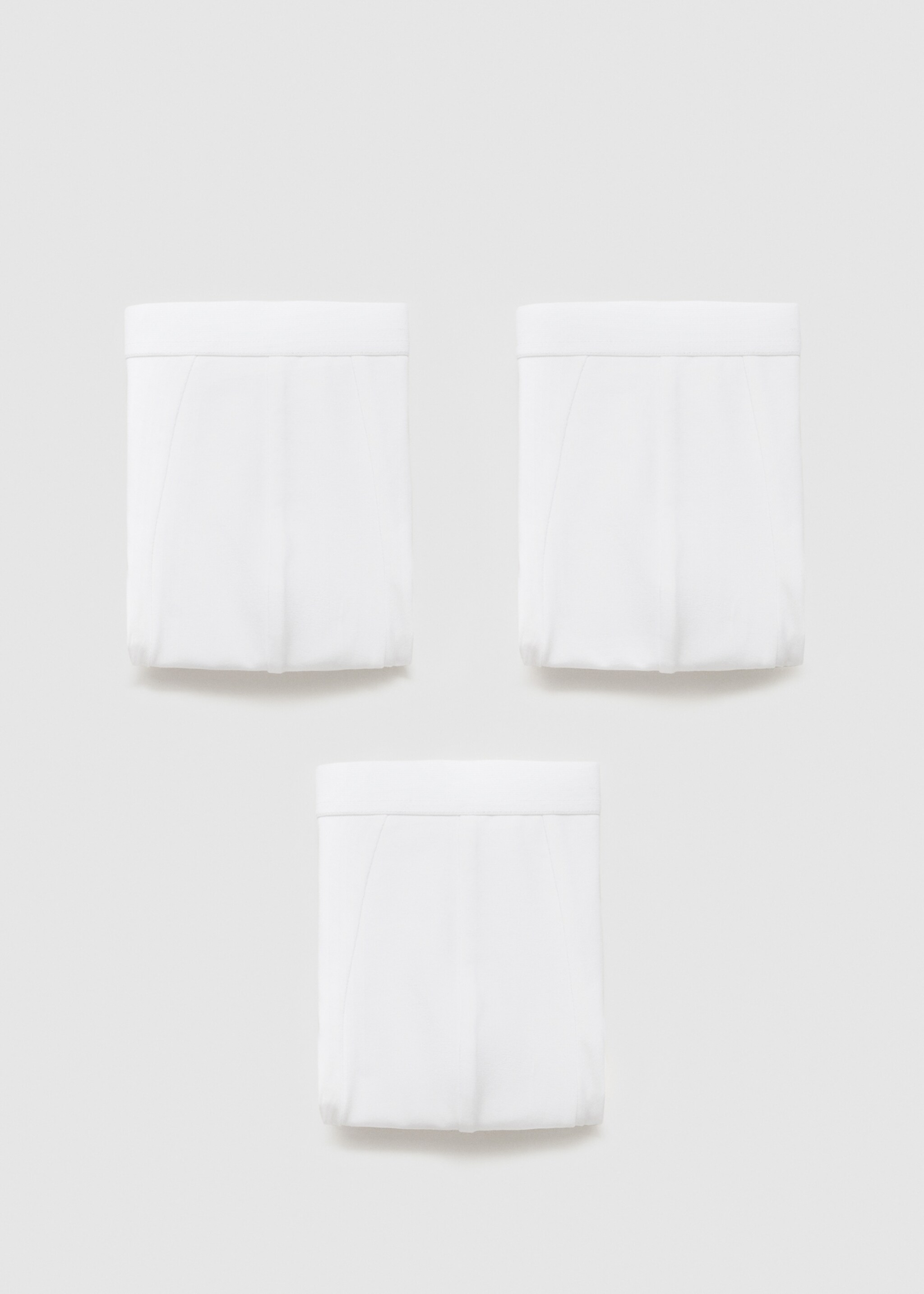 3-pack cotton boxers - Article without model, White. Ref: 77020612-00.