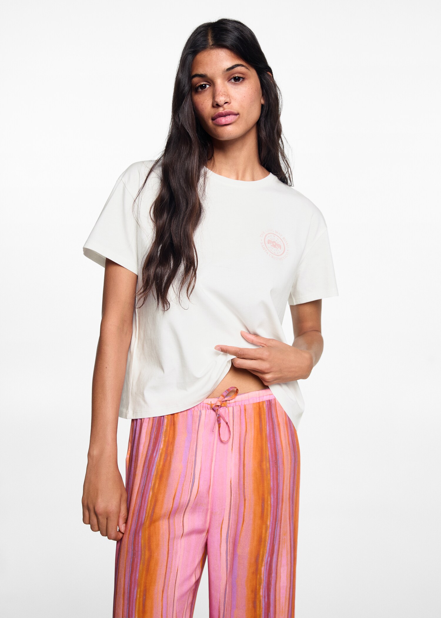 Printed cotton-blend T-shirt - Medium plane