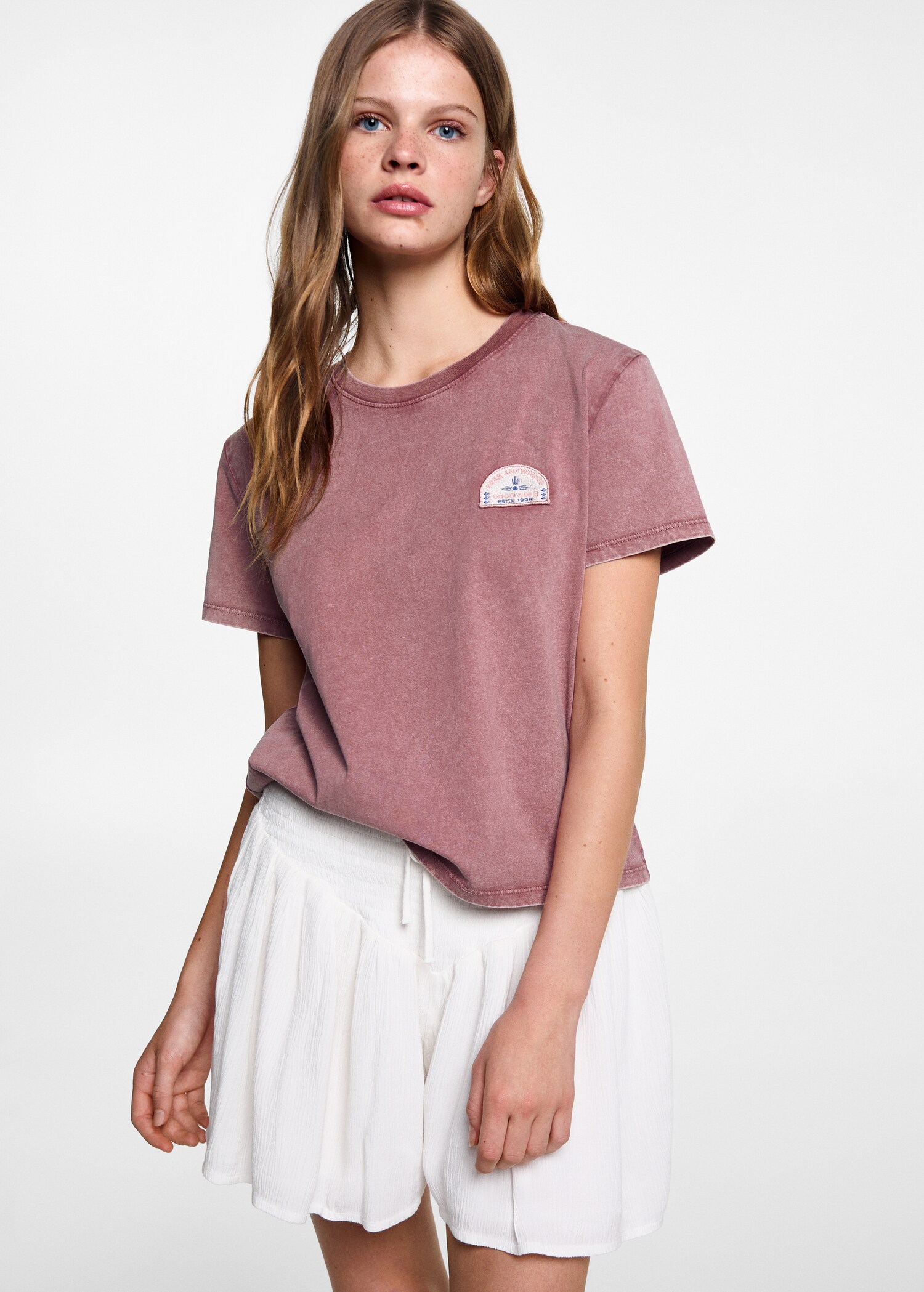 Camiseta algodón estampada - Plano medio