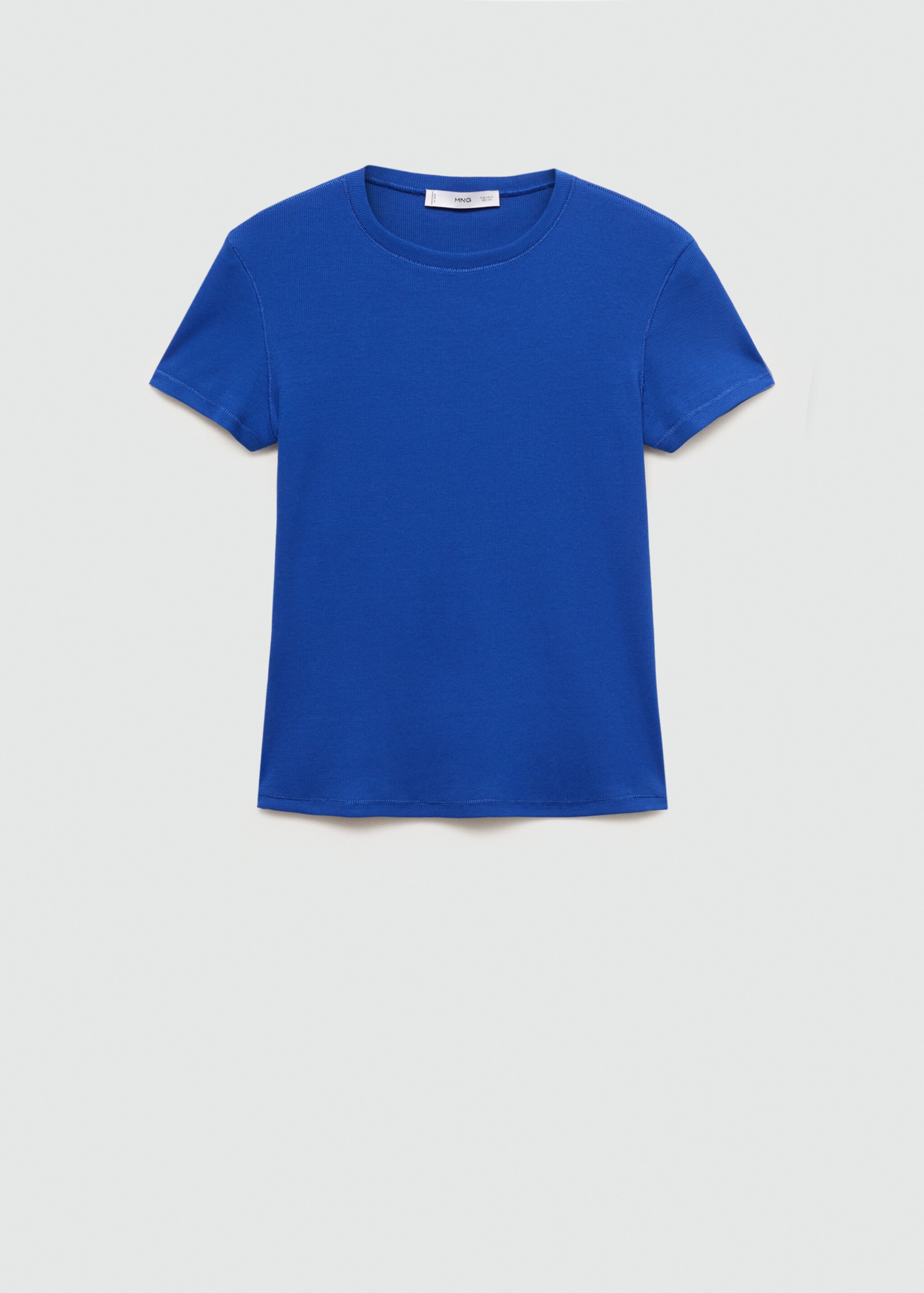 Knitted short-sleeve t-shirt - Article without model, Blue. Ref: 77020622-00.