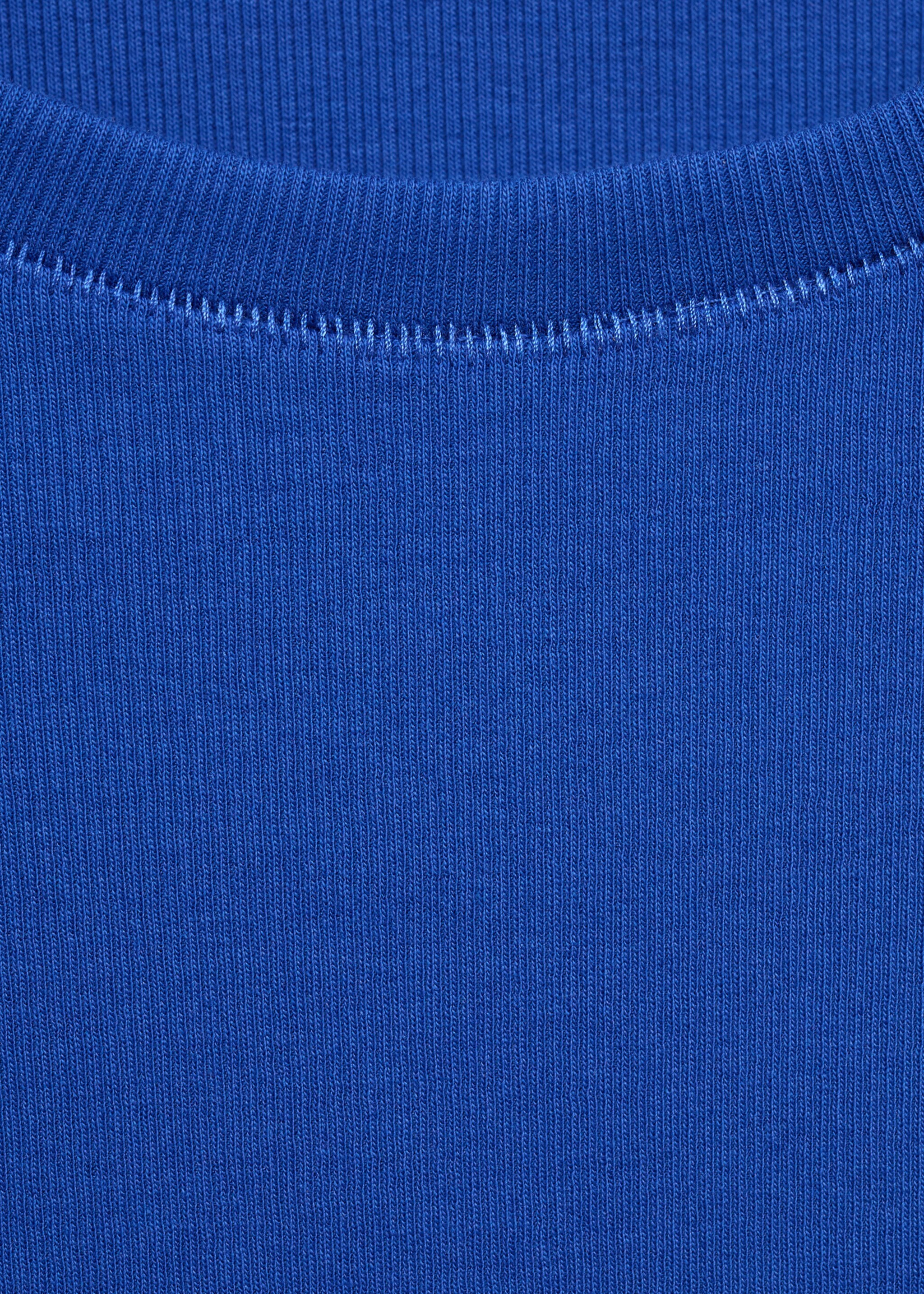 Knitted short-sleeve t-shirt - Details of the article 8, Blue. Ref: 77020622-00.