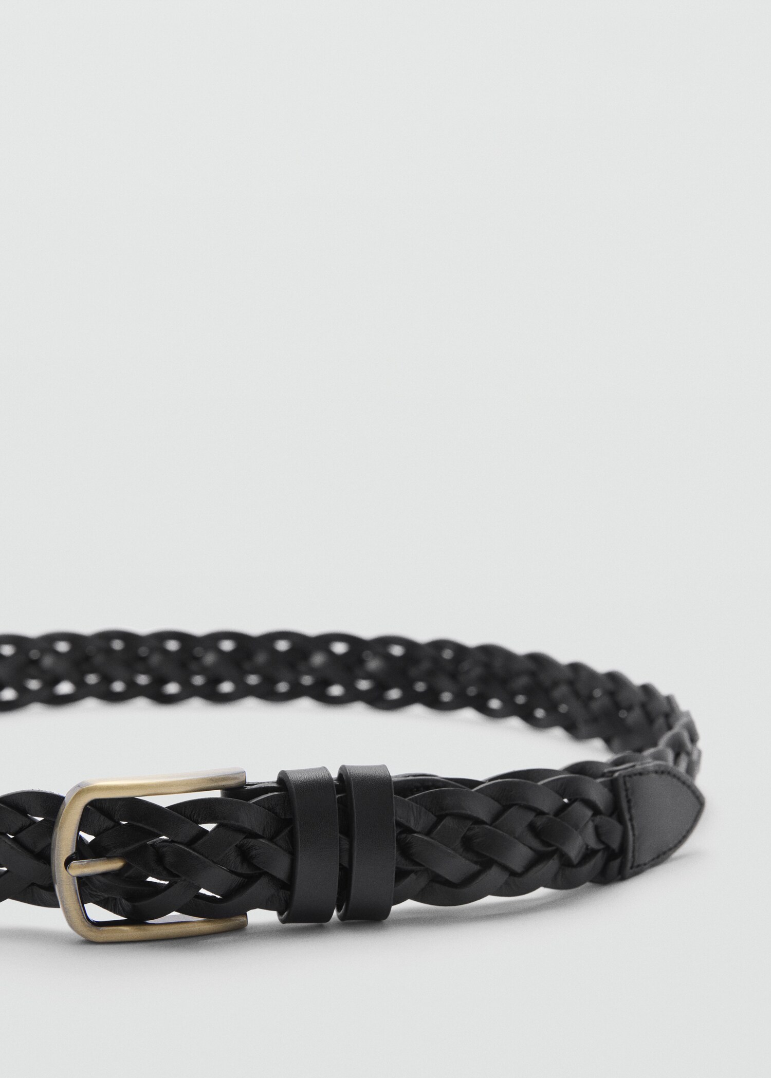 100% braided leather belt - Medium plane