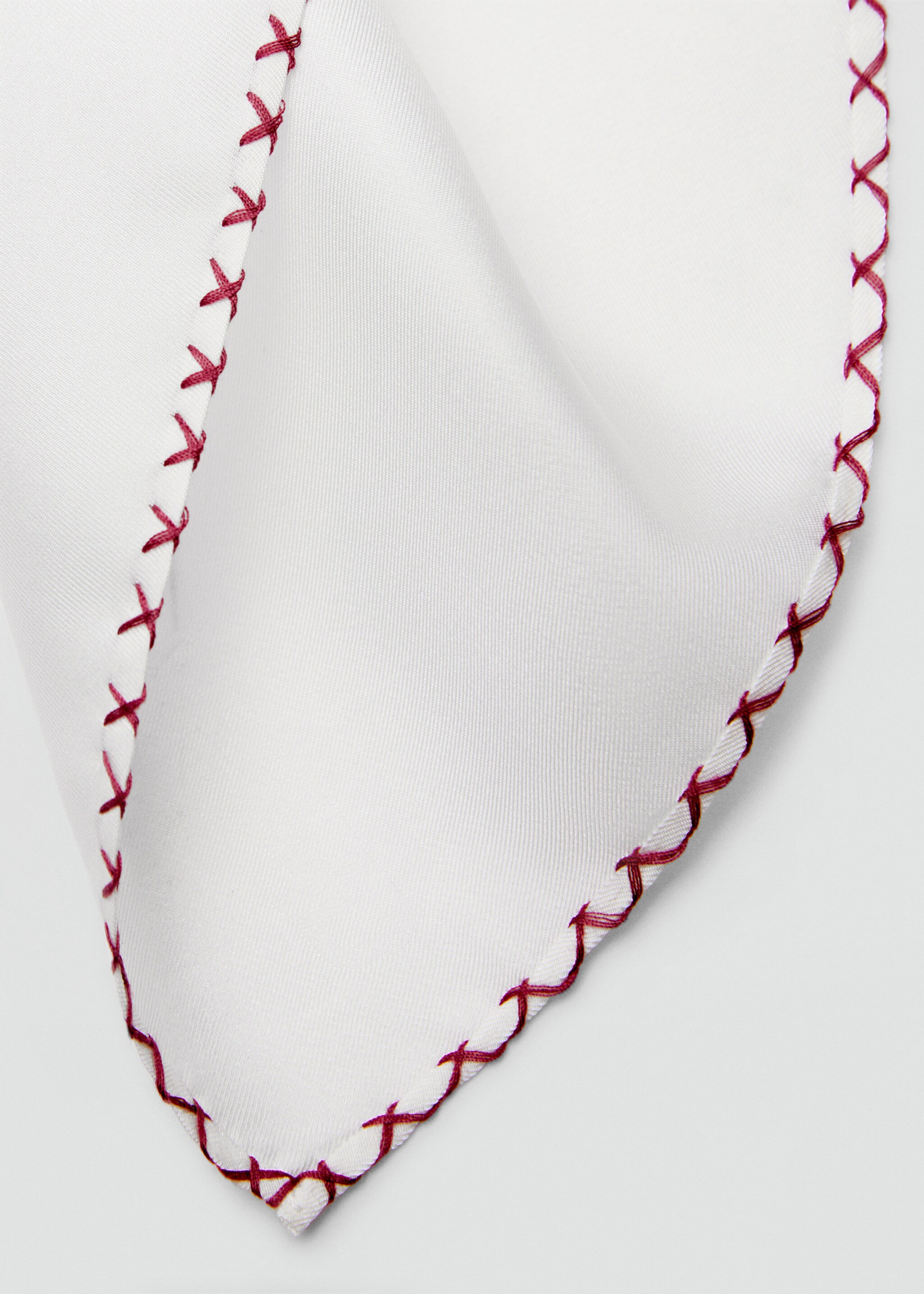 Embroidered silk pocket handkerchief - Medium plane