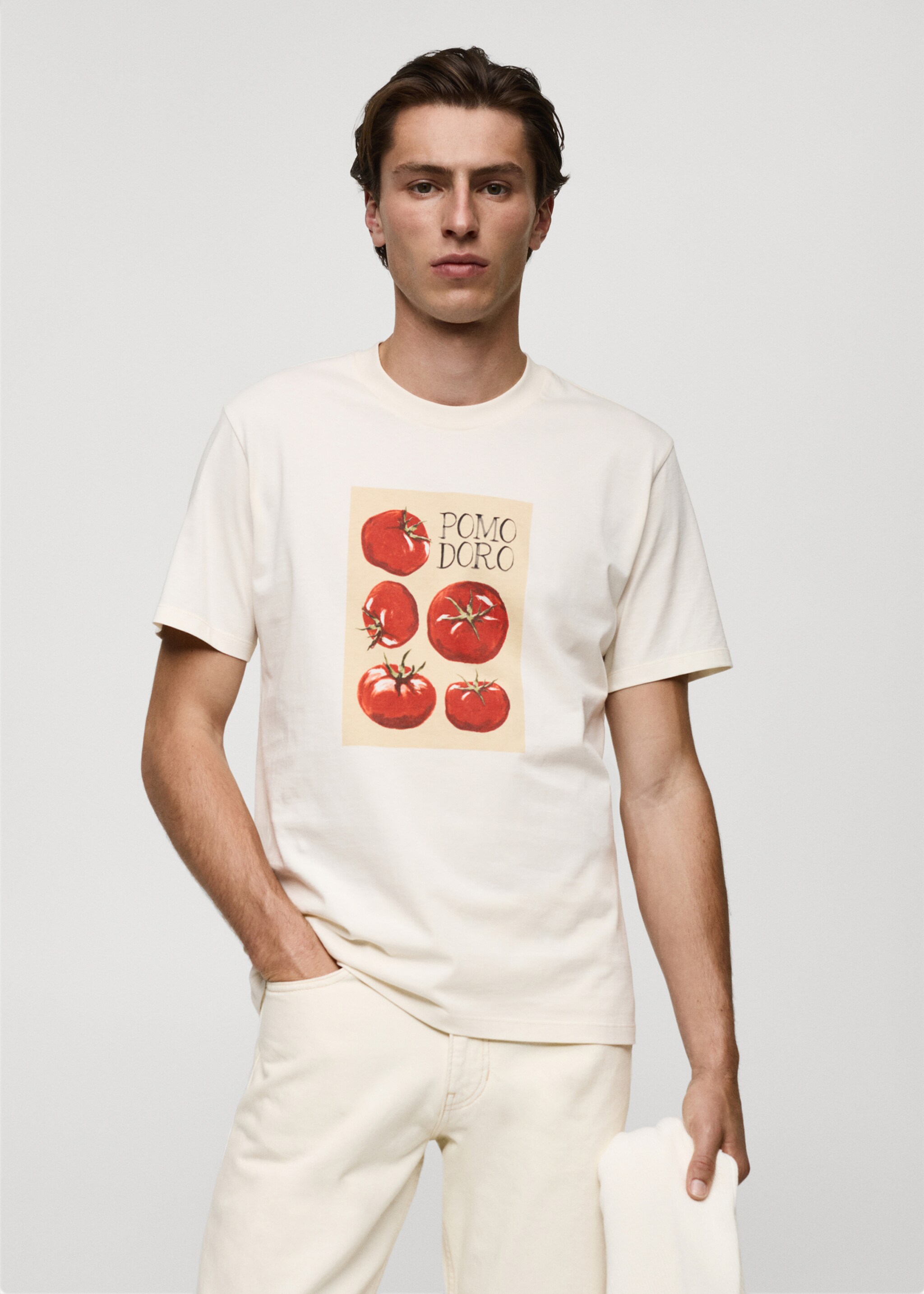 Camiseta regular fit algodón estampada - Plano medio