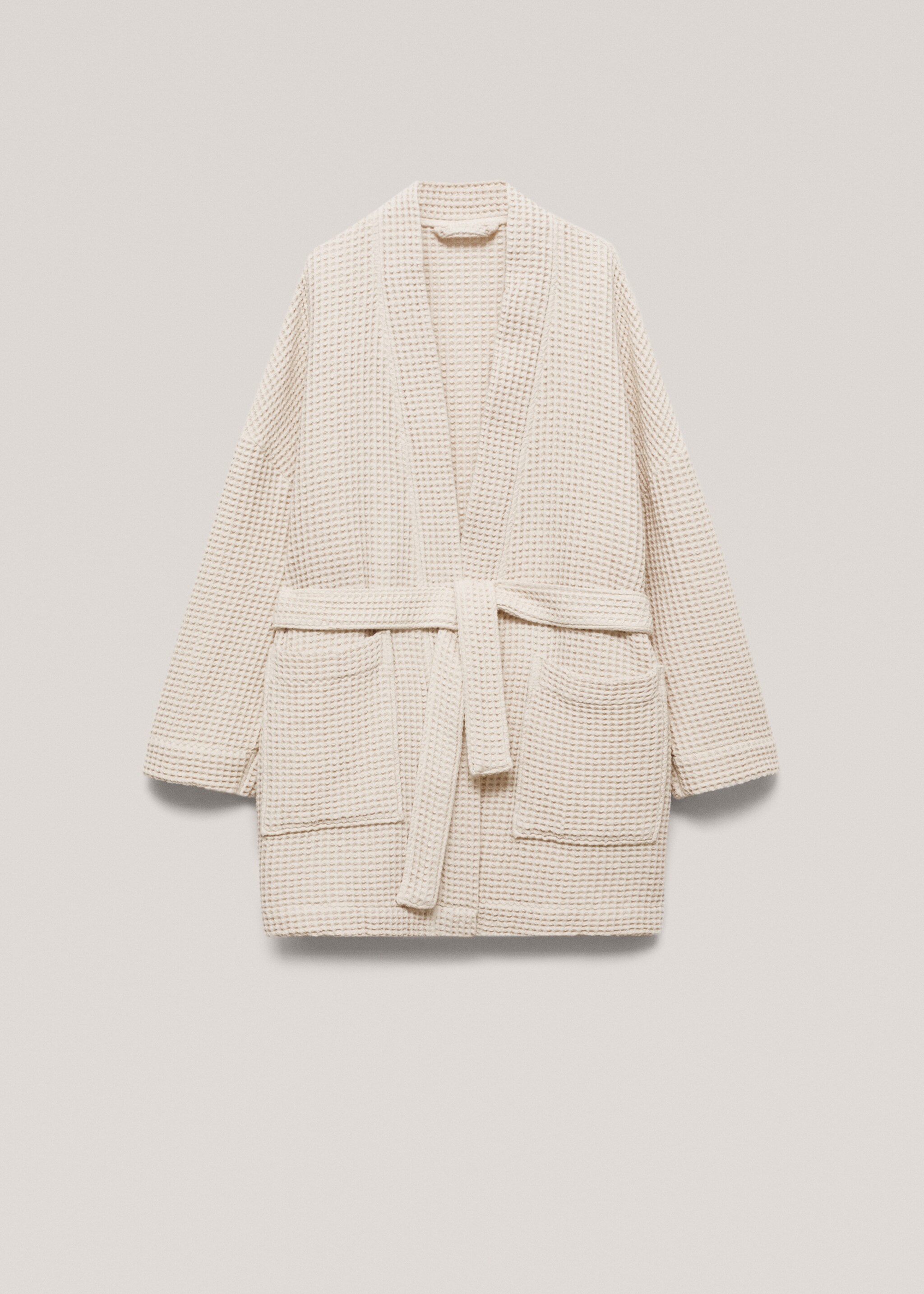 100% cotton waffle bathrobe - Article without model, Beige. Ref: 77020646-00.