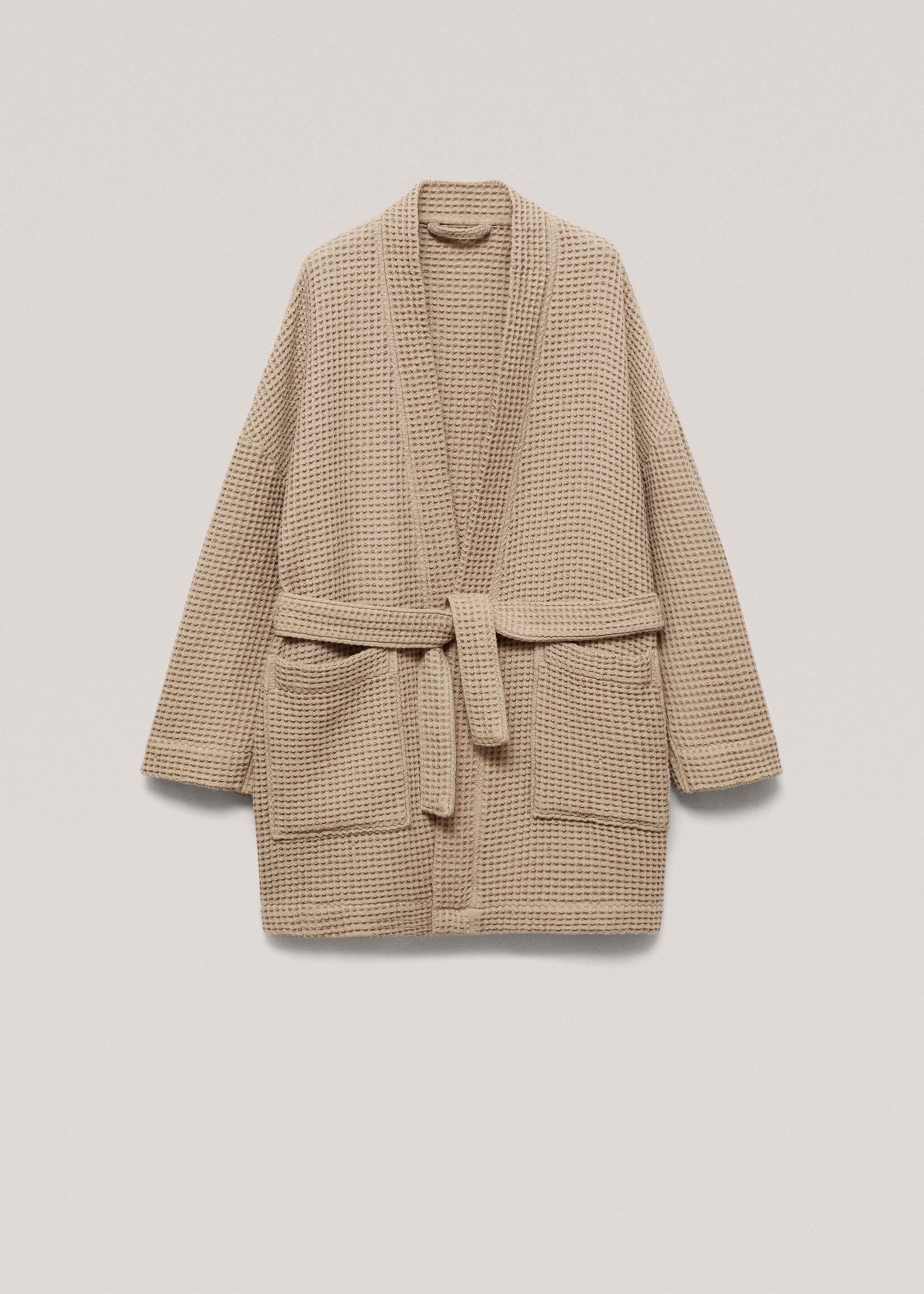 100% cotton waffle bathrobe - Article without model, Brown. Ref: 77020646-00.