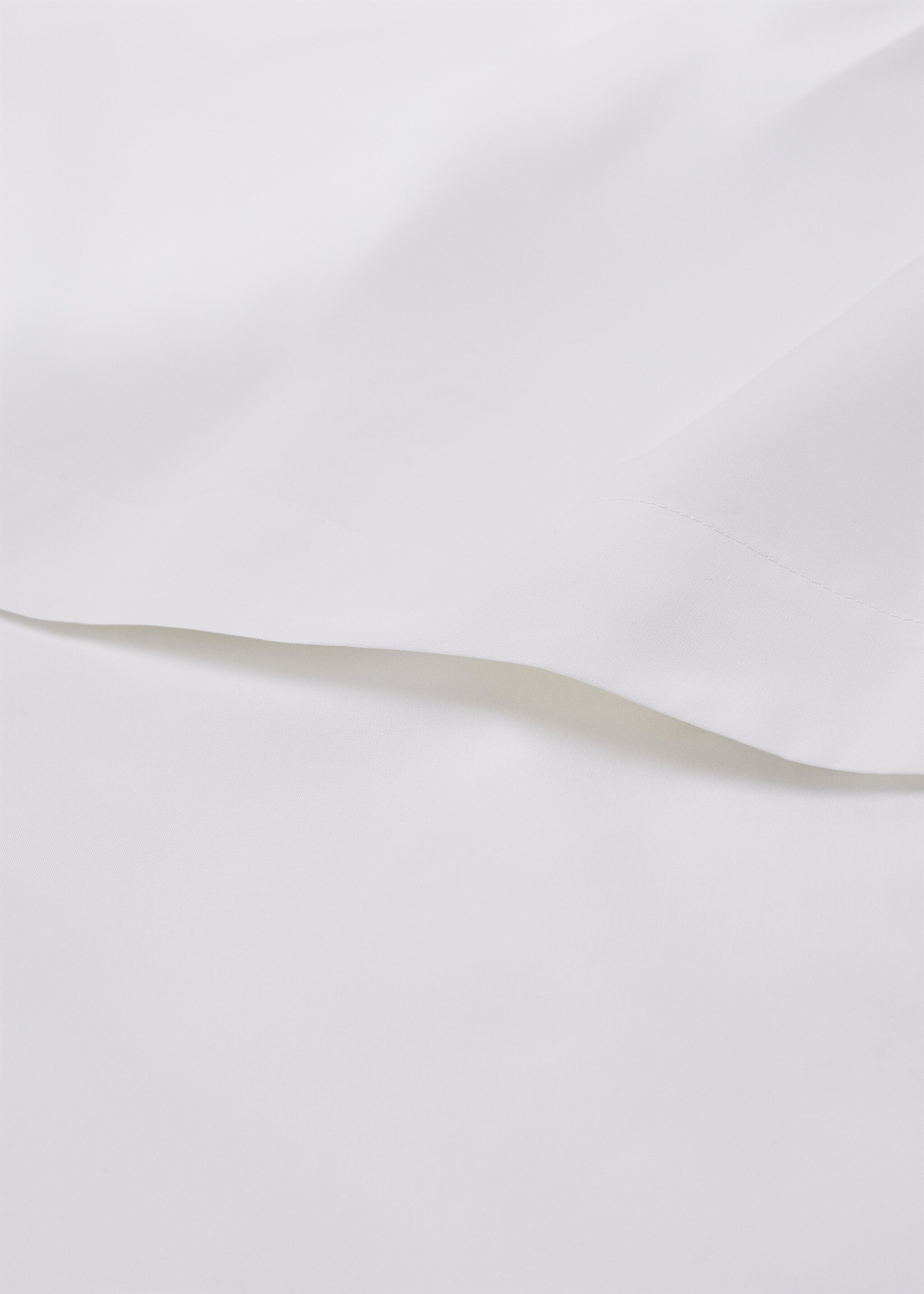 Cotton top sheet for queen bed - Details of the article 5, White. Ref: 77021017-00.
