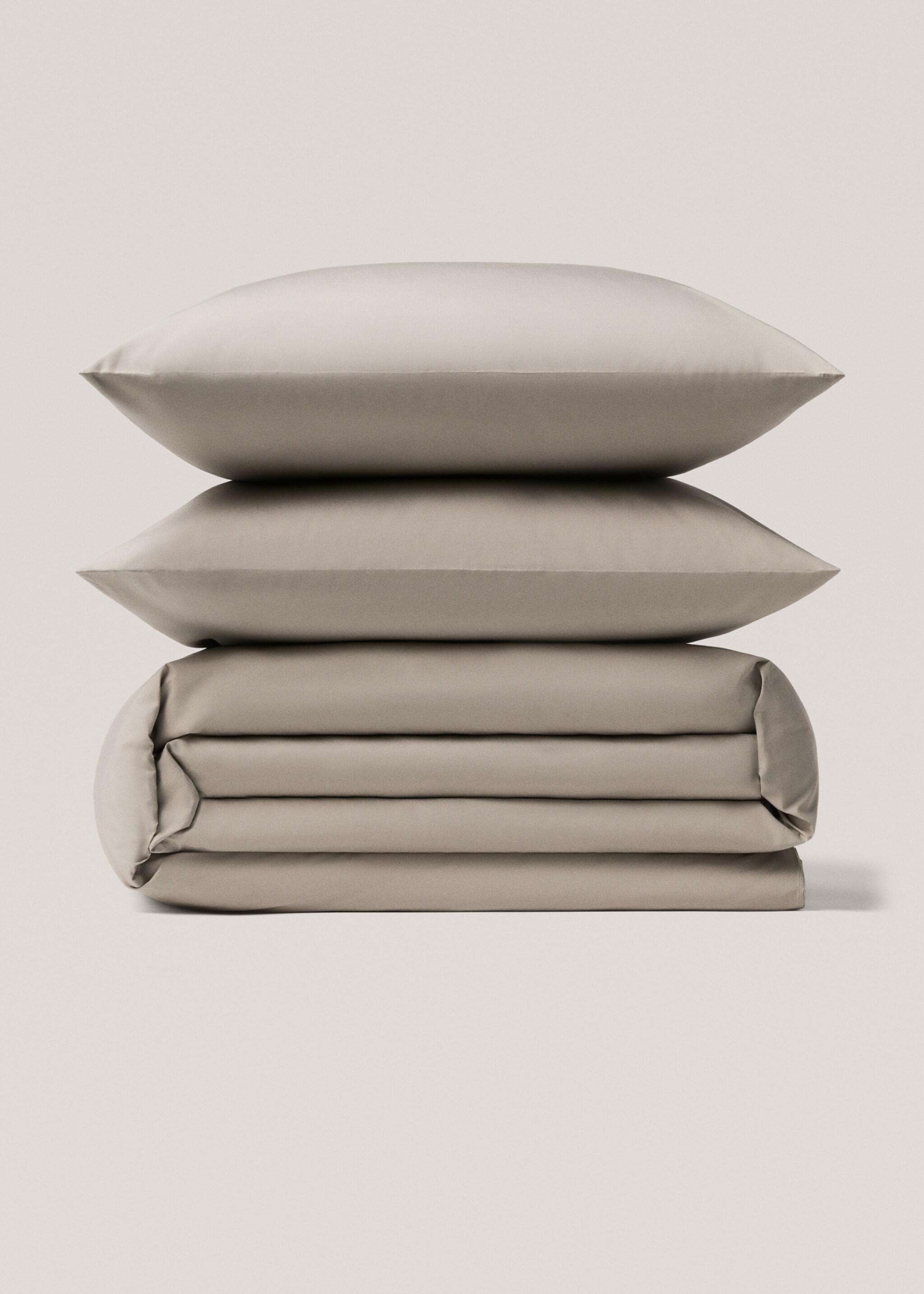 300 thread count cotton duvet cover for Single bed - Article without model, Medium Grey. Ref: 77021026-00.