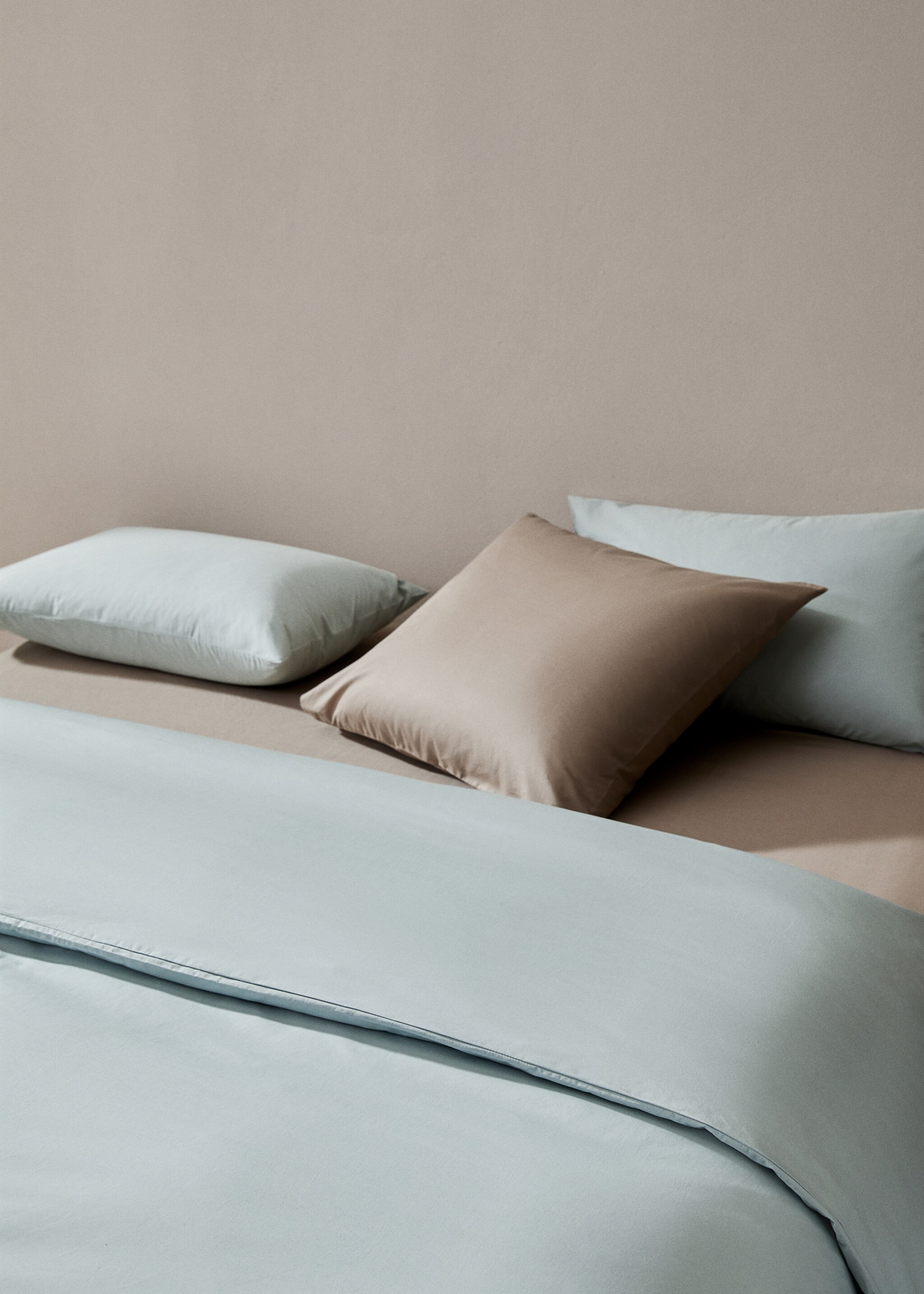 301 thread count cotton duvet cover for King bed - Details of the article 7, Aqua Green. Ref: 77021027-00.