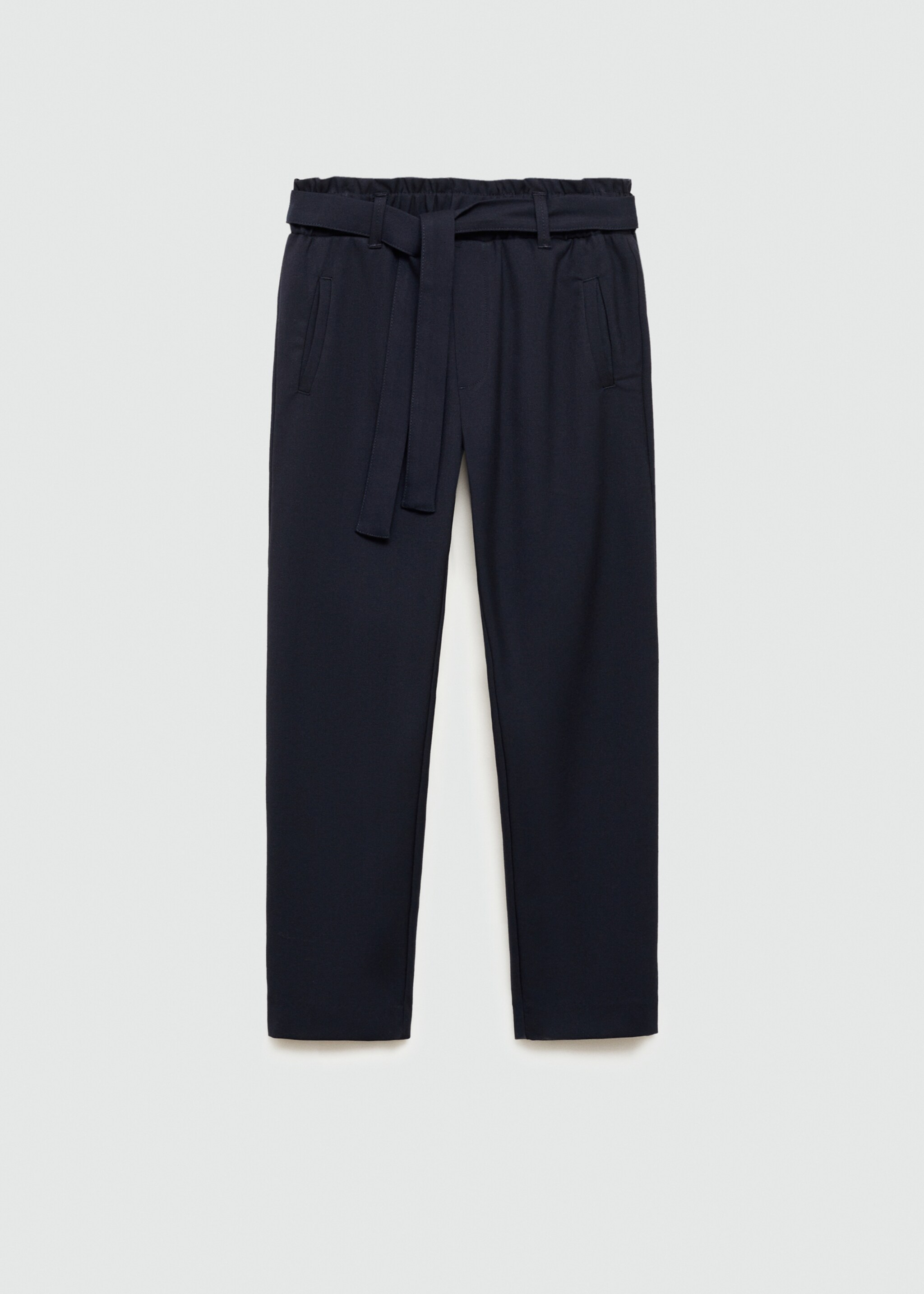 Bow belt trousers - Article without model, Dark Navy. Ref: 77022009-00.