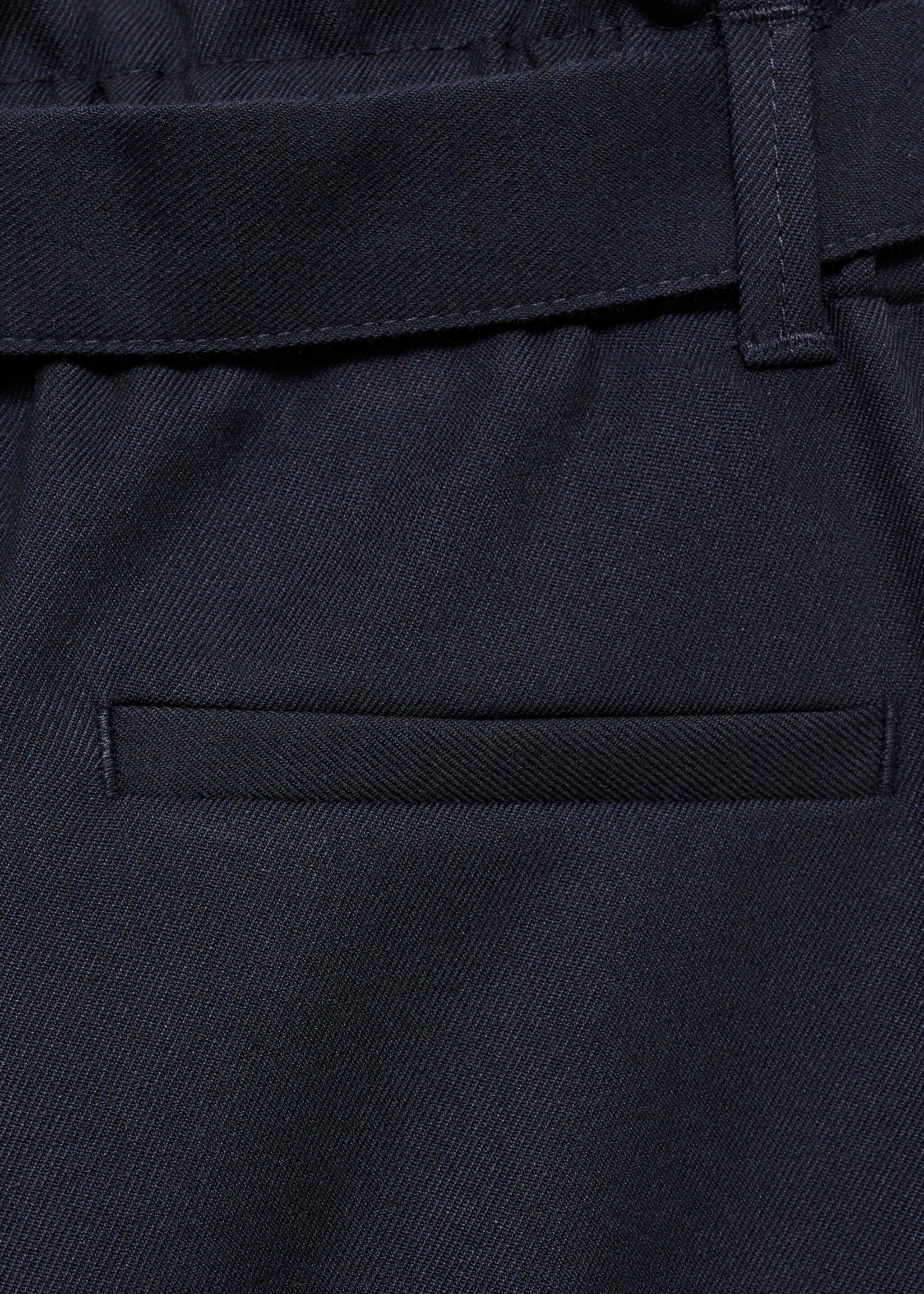 Bow belt trousers - Details of the article 0, Dark Navy. Ref: 77022009-00.