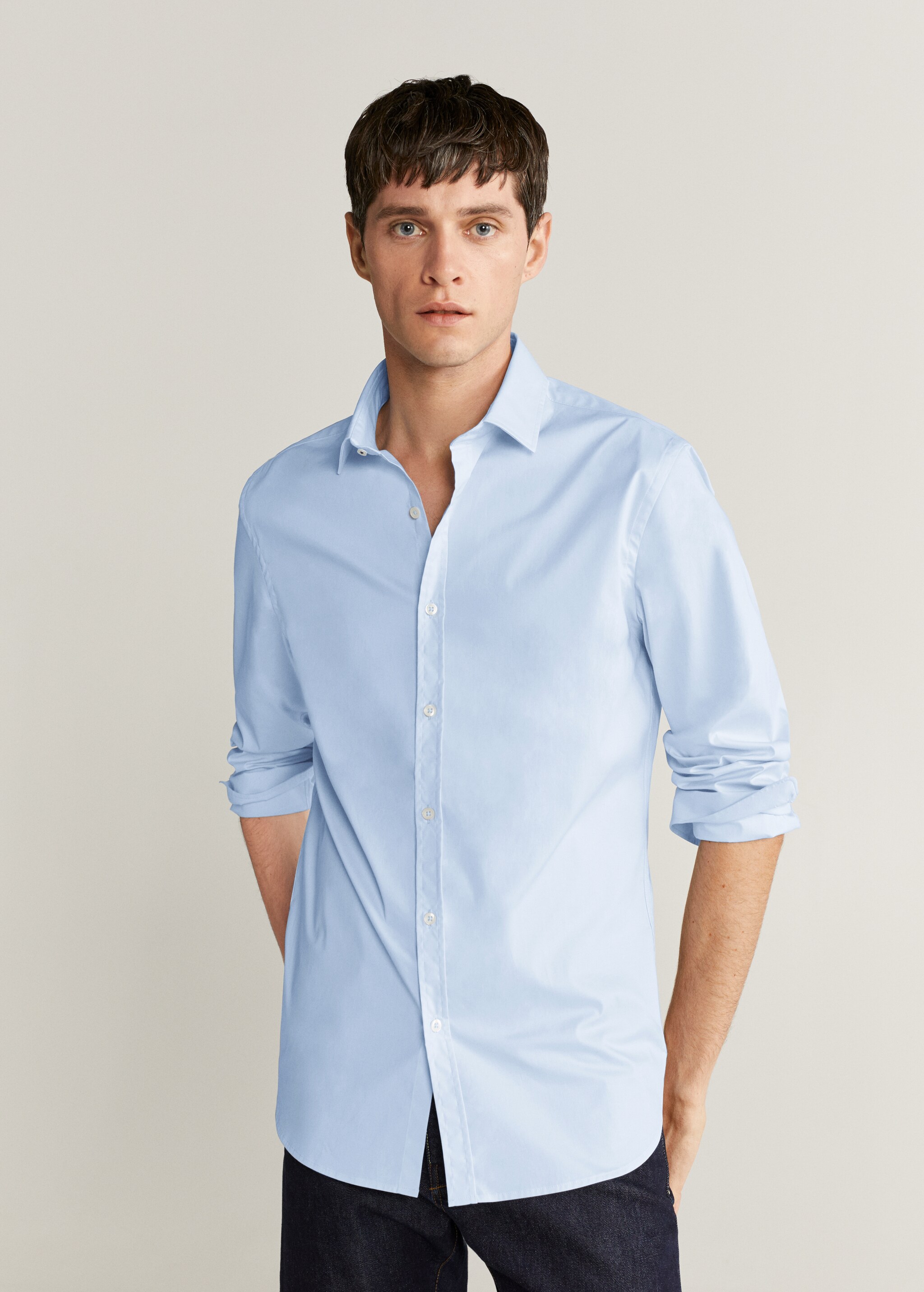 Camisa slim fit algodón - Plano medio