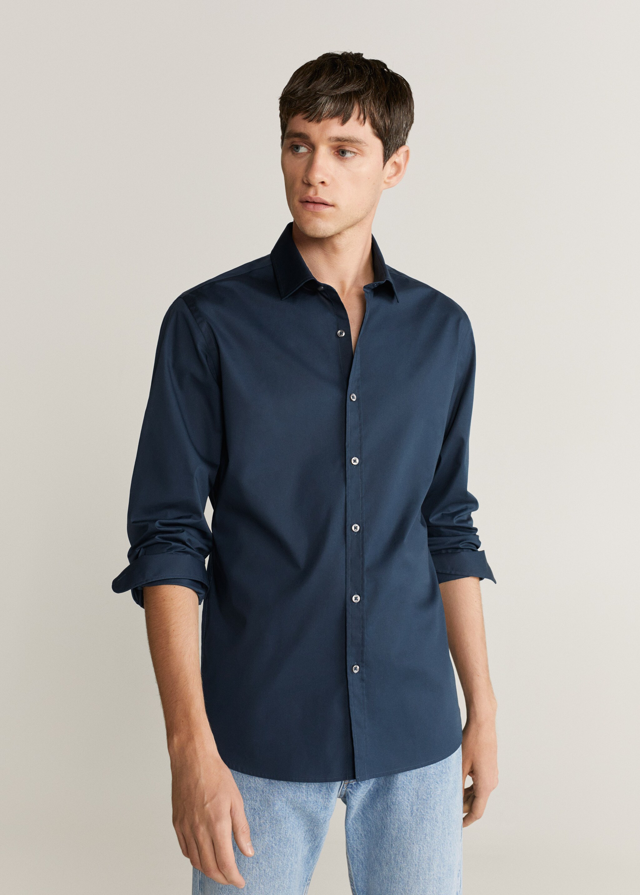 Camisa slim fit algodón - Plano medio