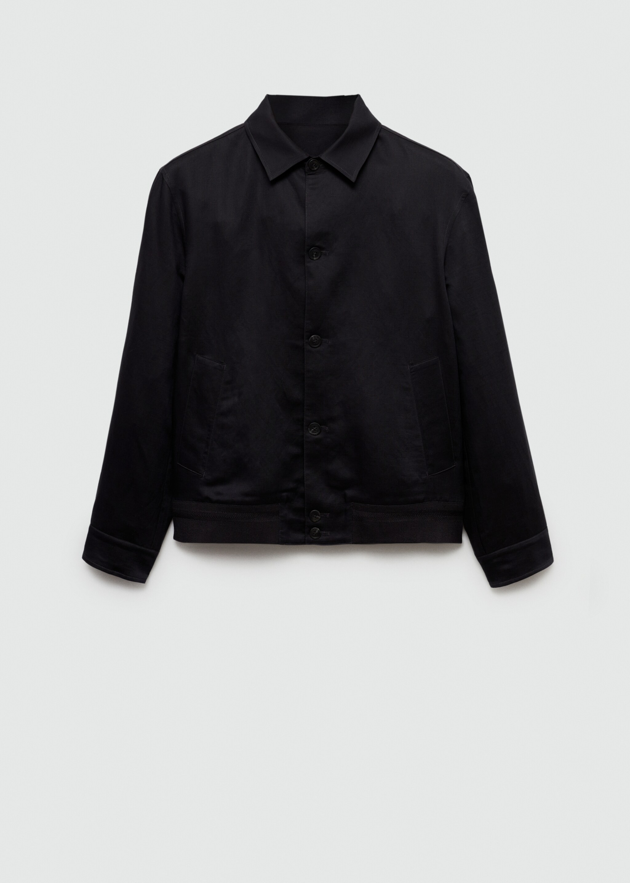 Tencel-linen blend overshirt - Article without model, Charcoal. Ref: 77022535-00.