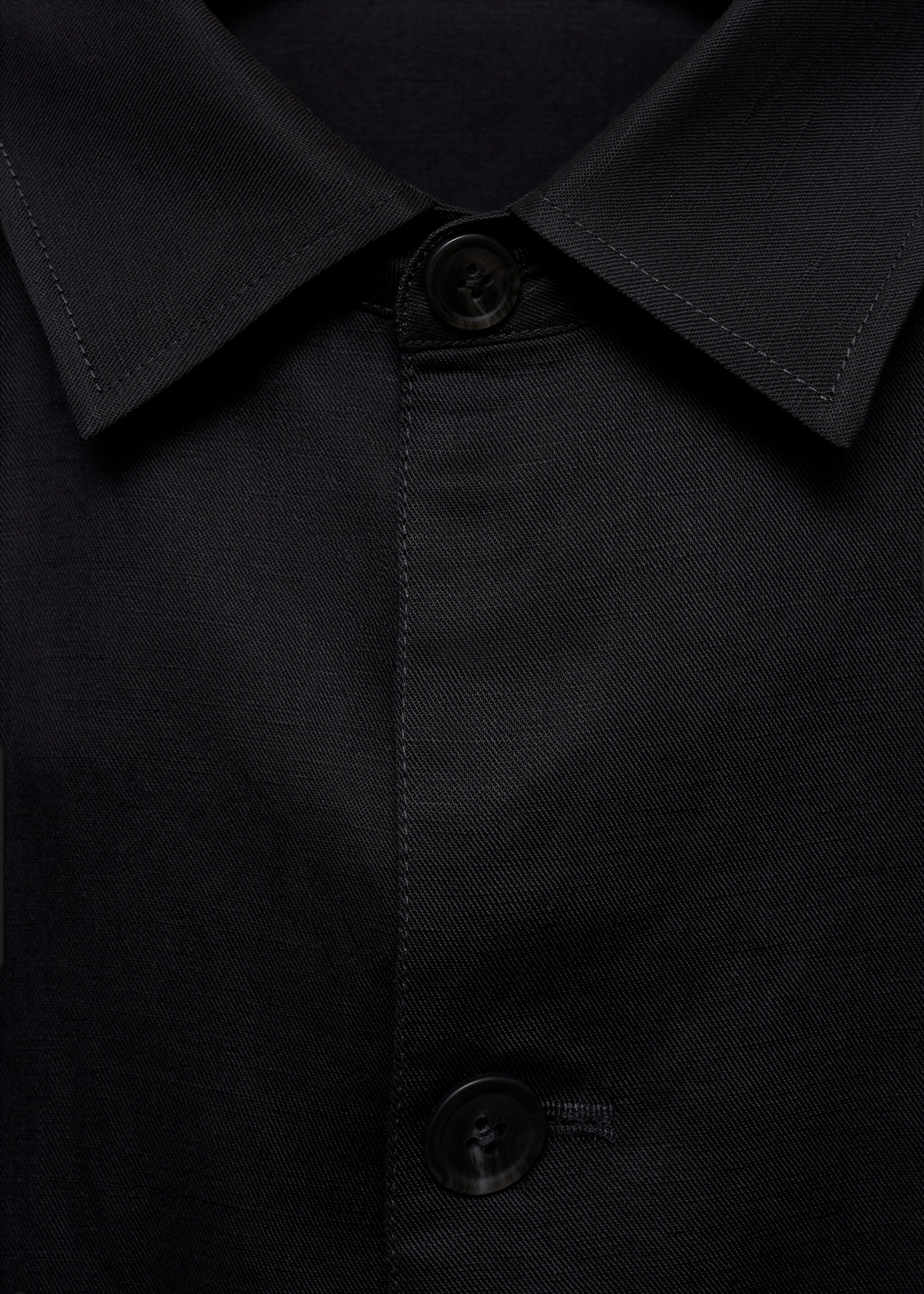 Tencel-linen blend overshirt - Details of the article 0, Charcoal. Ref: 77022535-00.