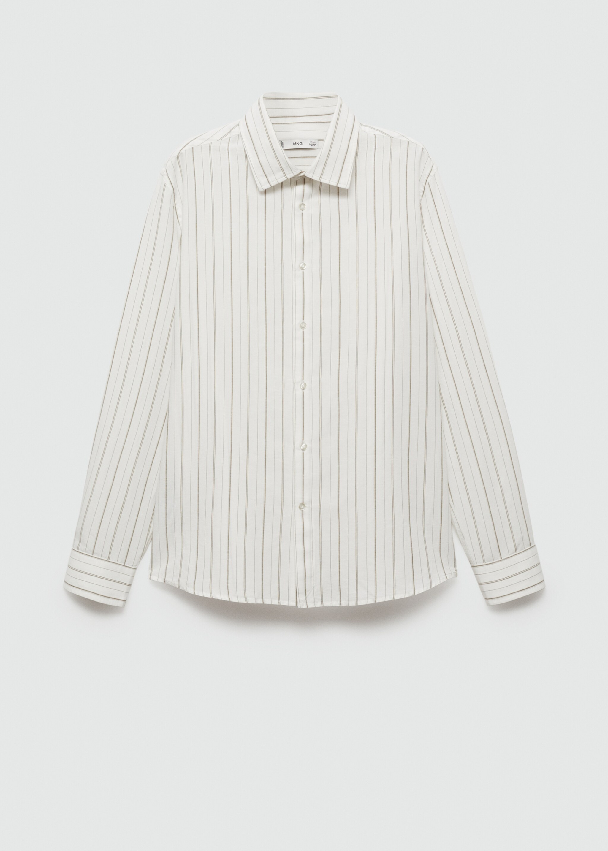 Regular-fit striped cotton-linen shirt - Article without model