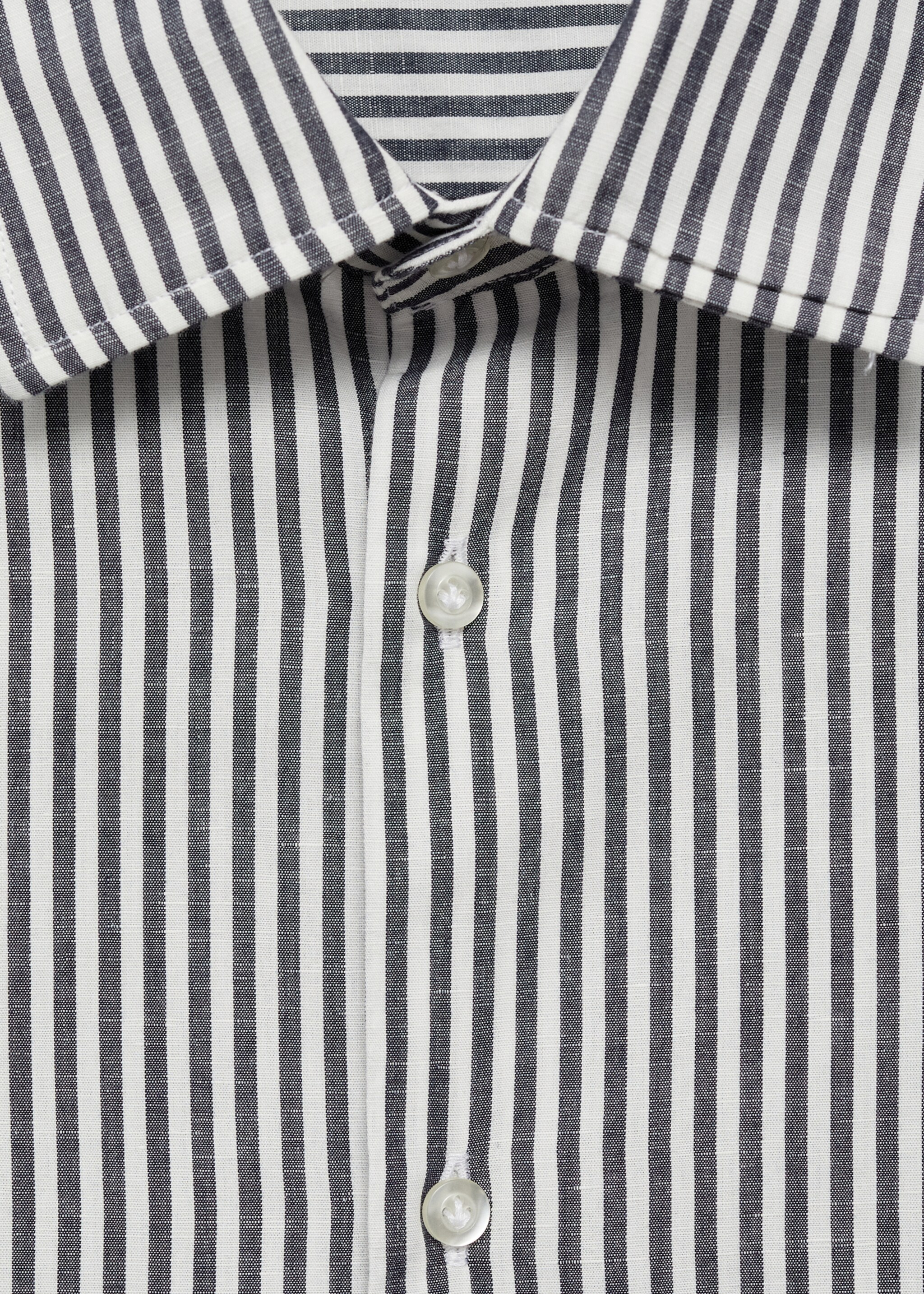 Regular-fit striped cotton-linen shirt - Details of the article 8