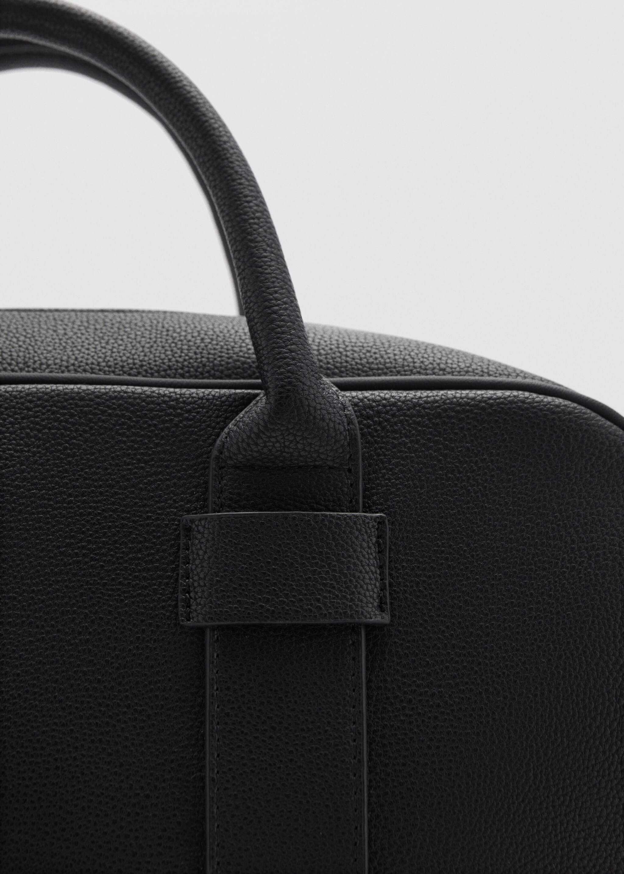 Leather-effect briefcase - Details of the article 2, Black. Ref: 77022545-00.