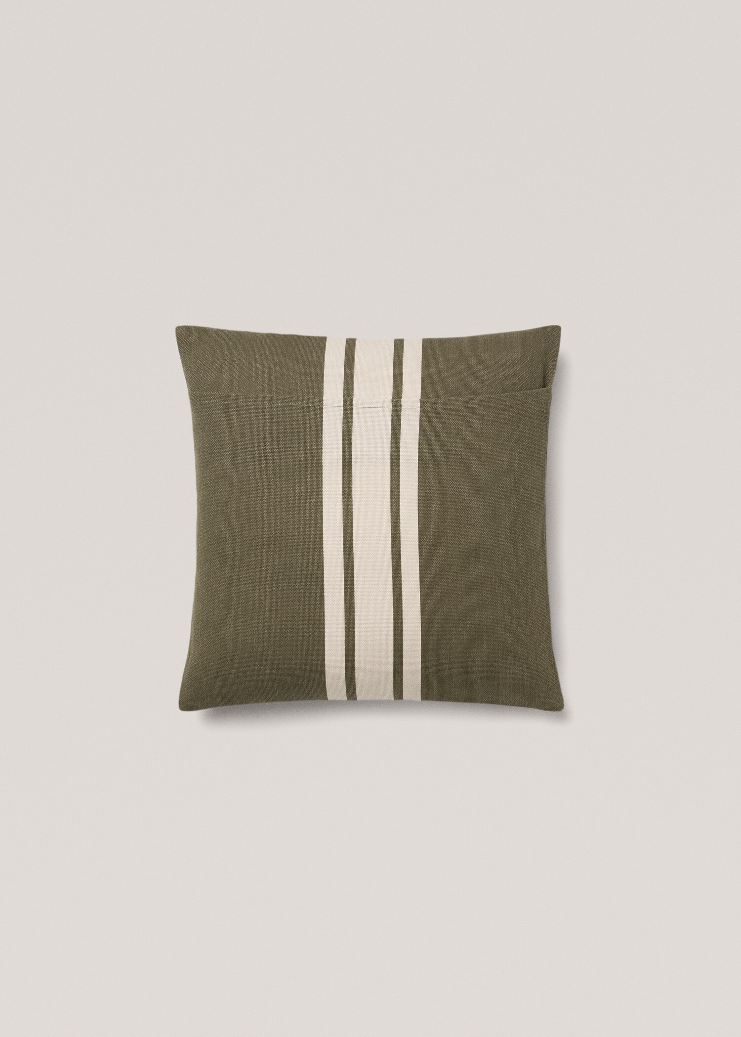 Kissenhülle aus Baumwolle mit doppeltem Streifenmuster 45 x 45 cm - Detail des Artikels 1