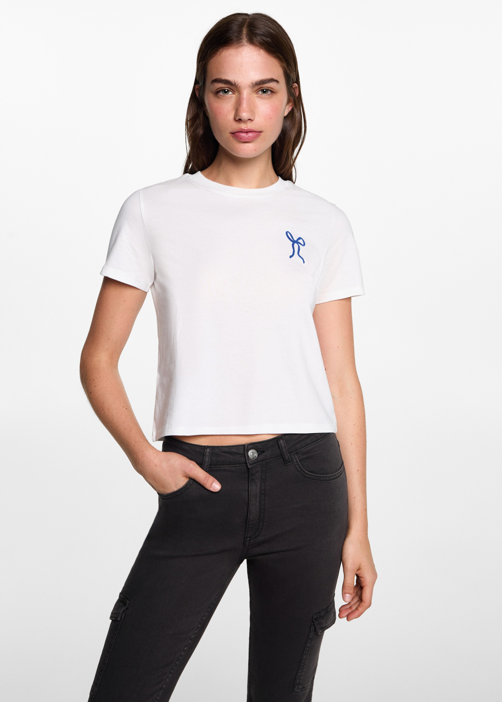 Jean cargo flare - Plan moyen, Black denim. Ref: 77022550-00.