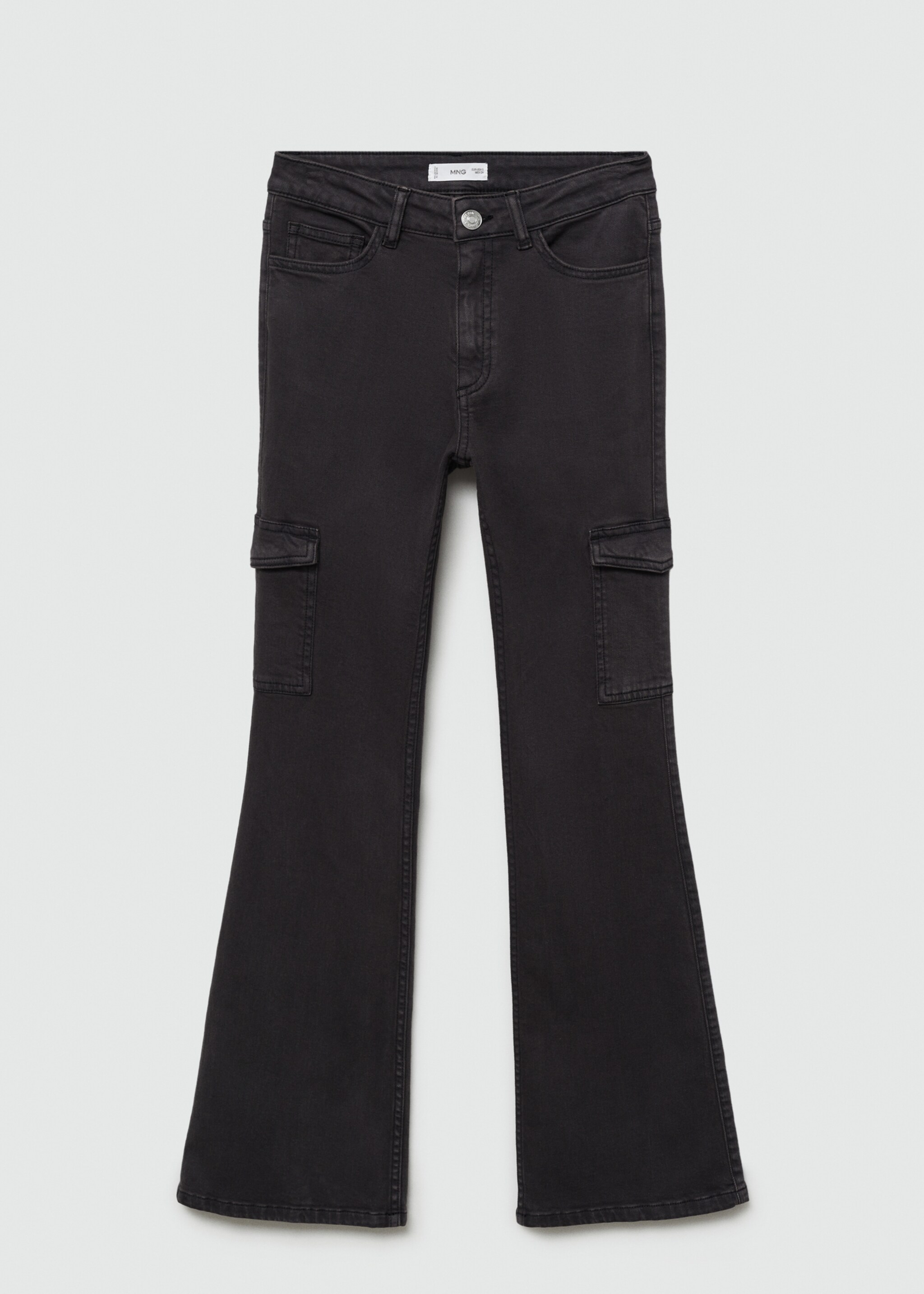 Jean cargo flare - Article sans modèle, Black denim. Ref: 77022550-00.