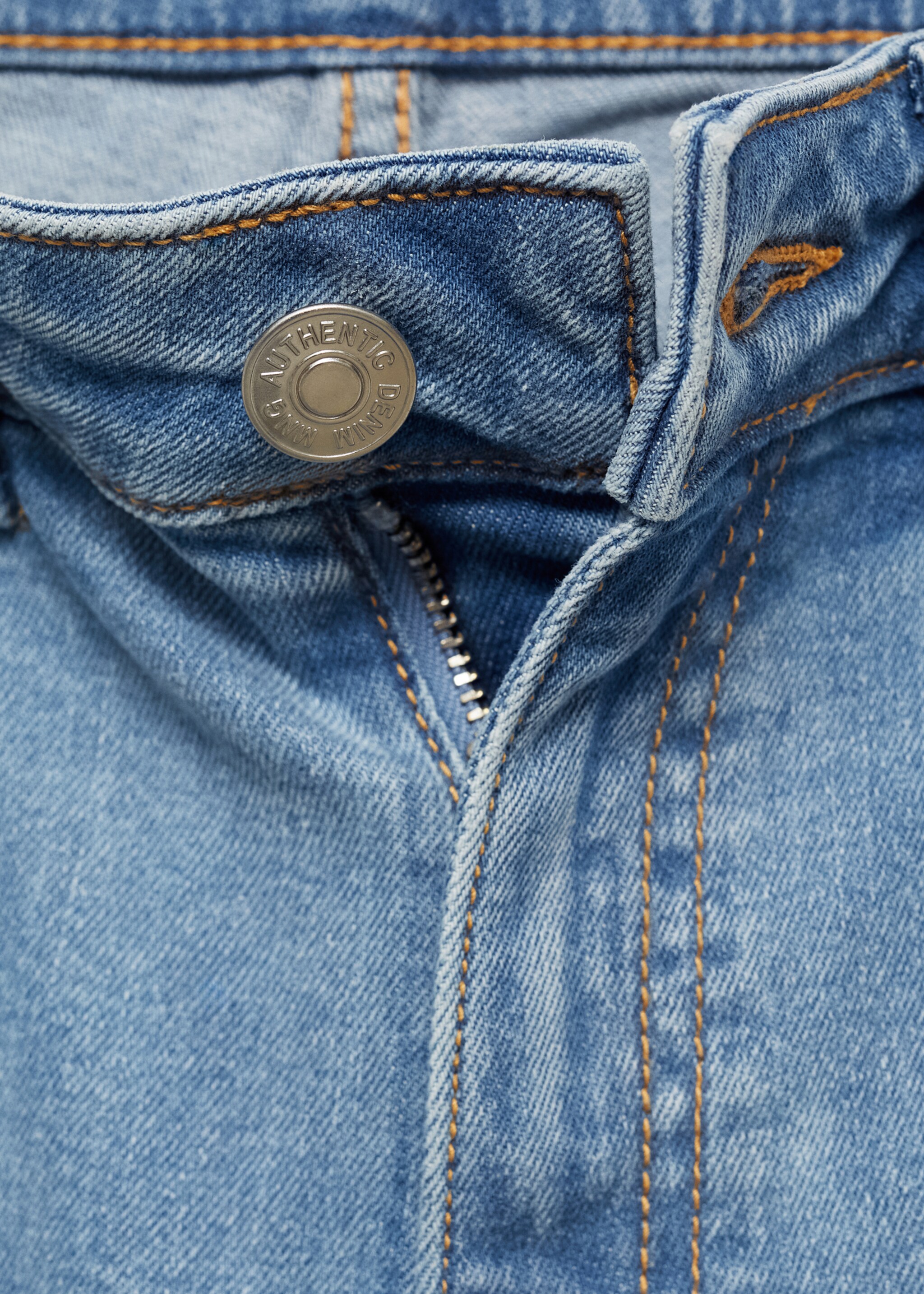 Flared cargo jeans - Details of the article 8, Medium Blue. Ref: 77022551-00.