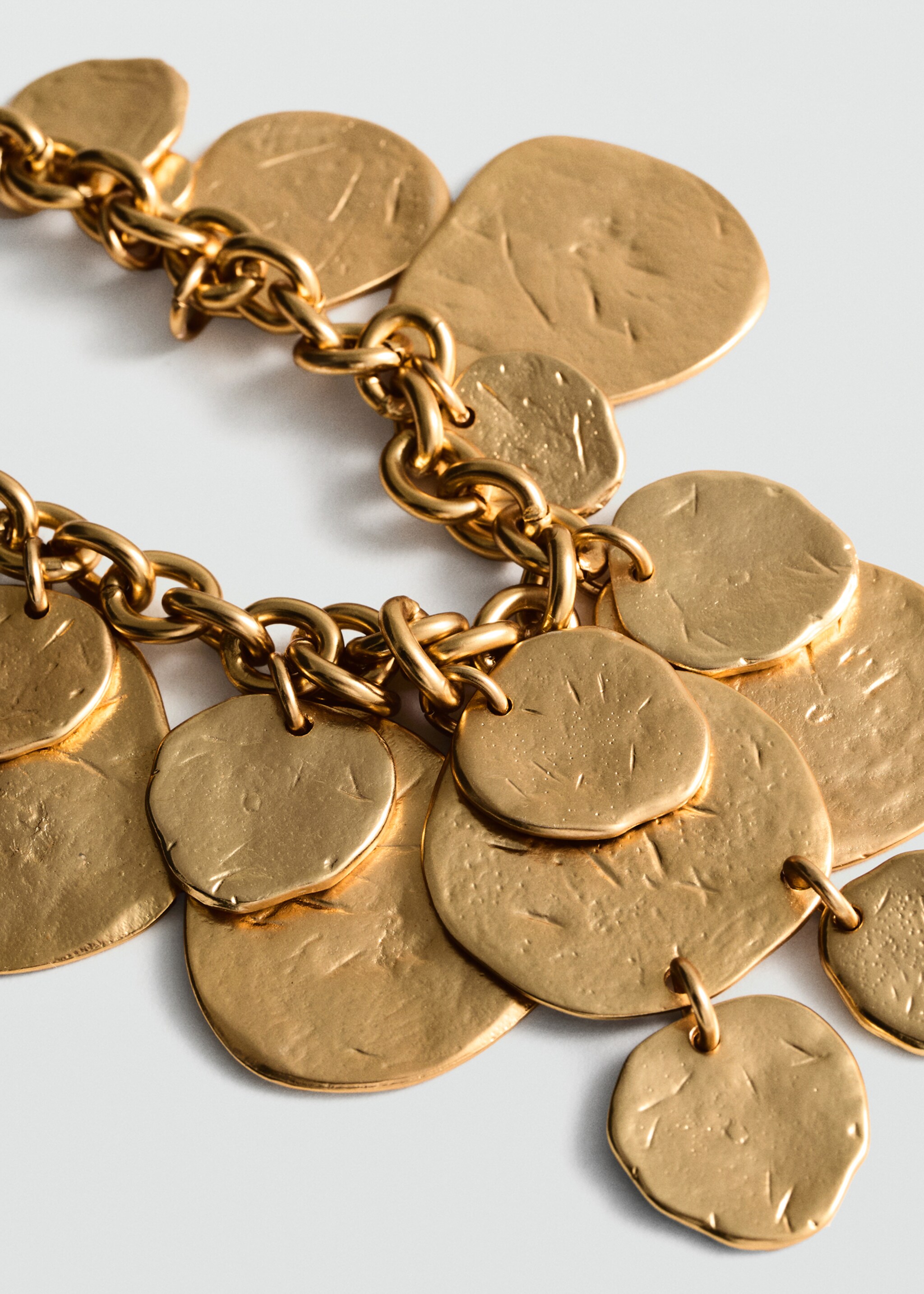 Coin waterfall necklace - Medium plane, Gold. Ref: 77022552-00.