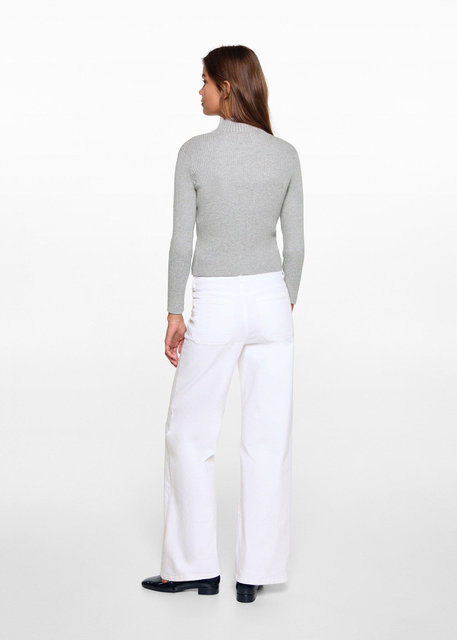 Wideleg Jeans mit Ziernähten - Rückseite des Artikels