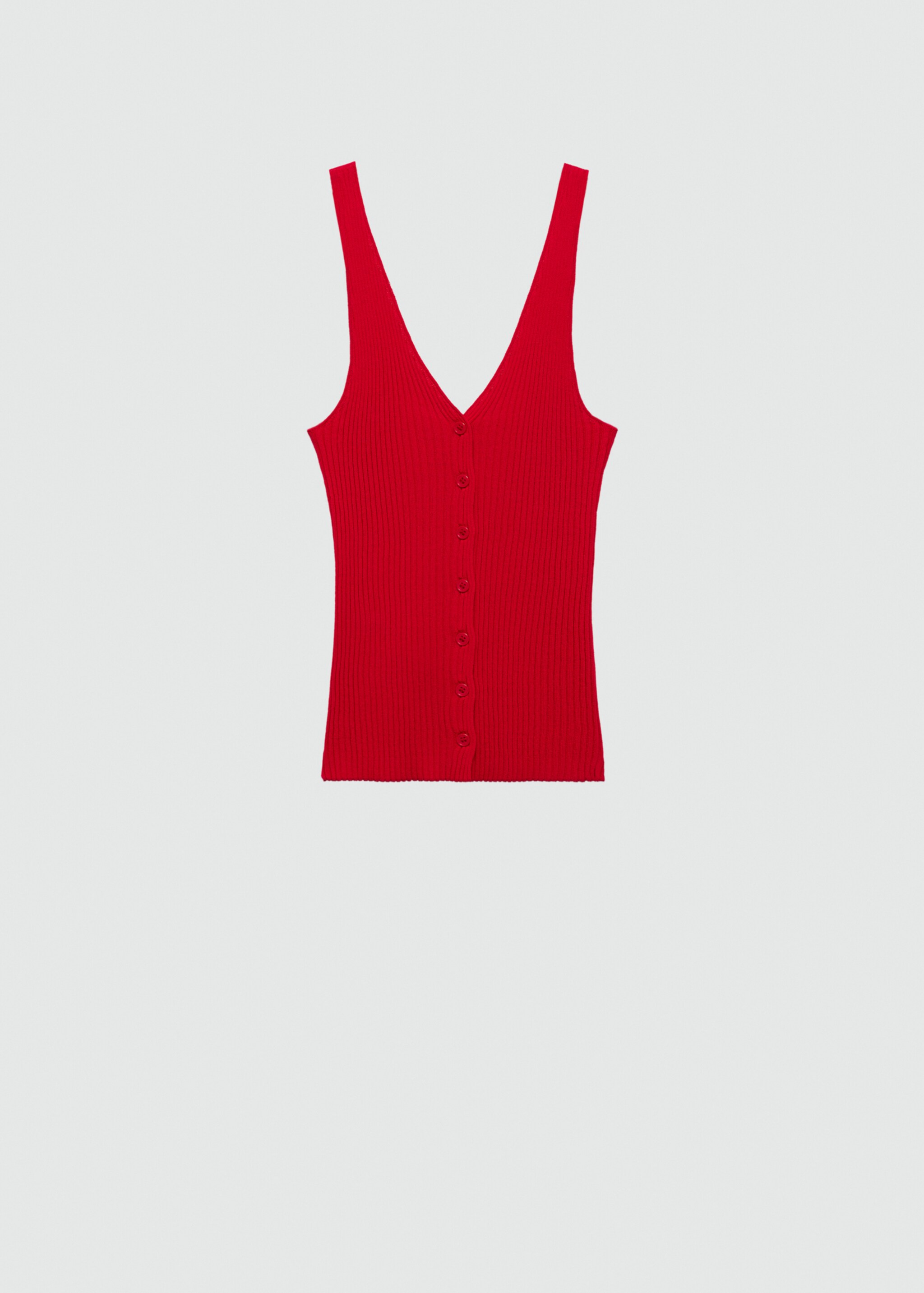Buttoned knit top - Article without model, Red. Ref: 77022923-00.
