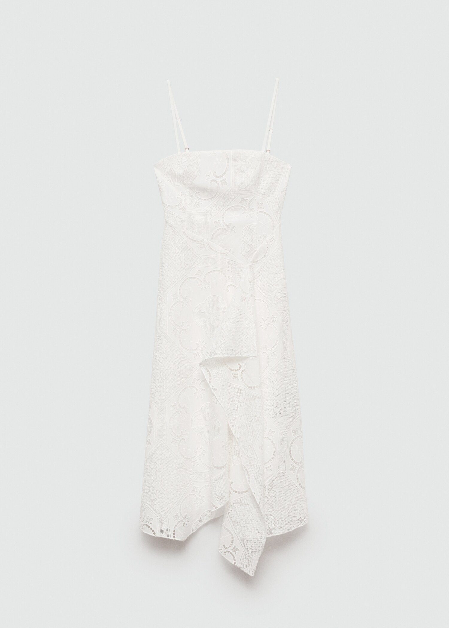 Asymmetrisches Kleid mit Stickereien - Artikel ohne Model