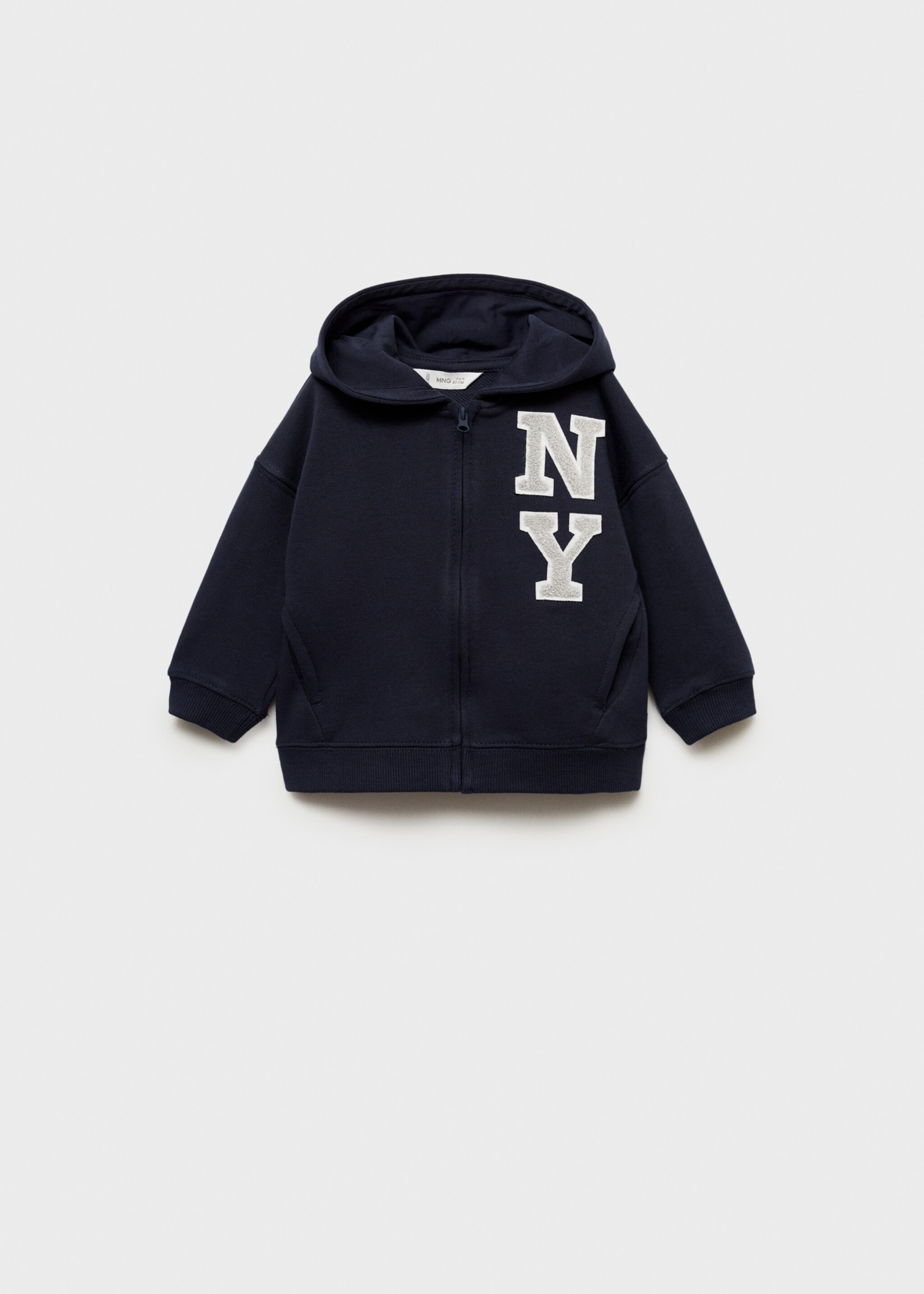 Printed hoodie - Article without model, Dark Navy. Ref: 77022932-00.
