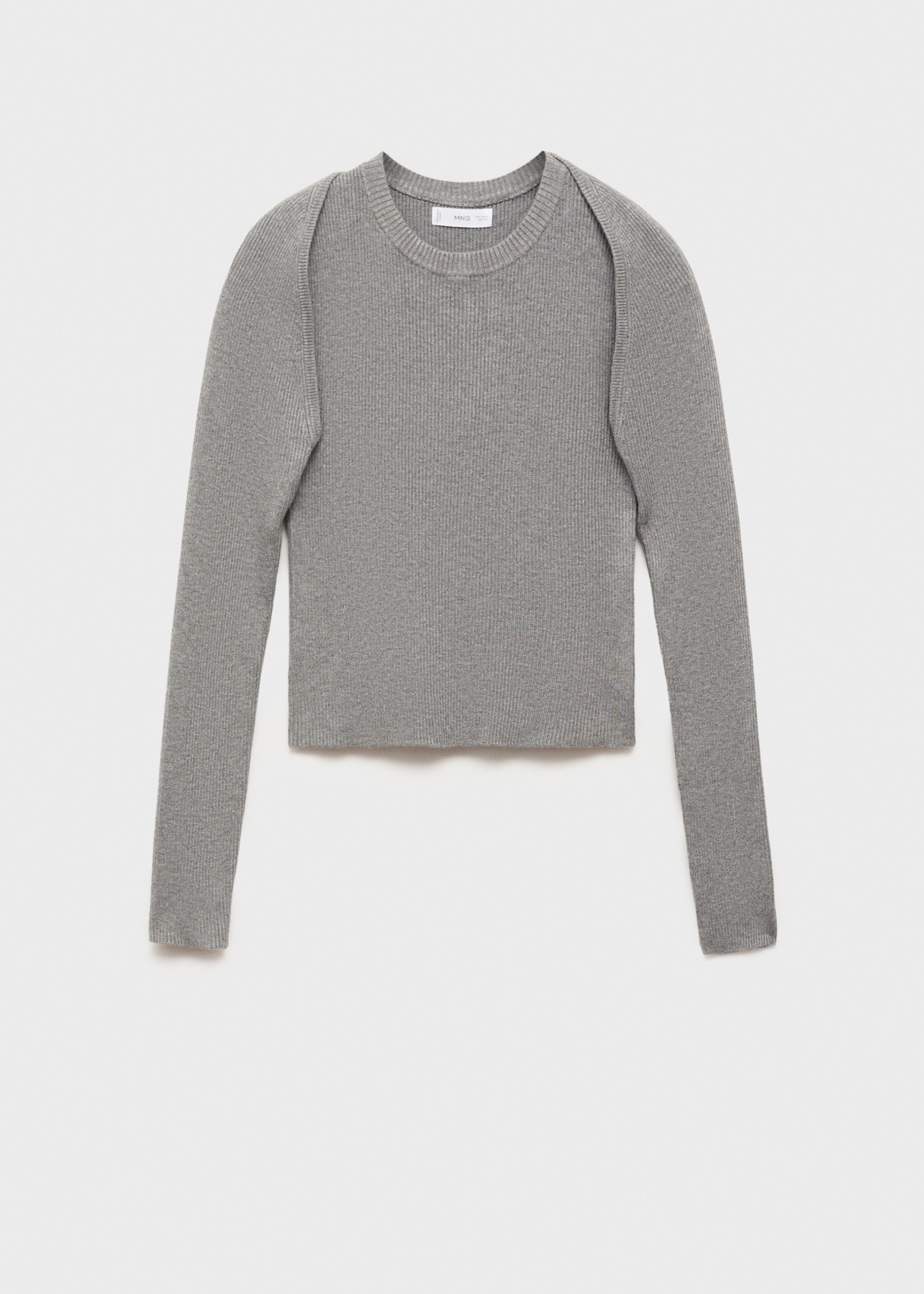 Ribbed sweater with sleeves - Article without model, Grey. Ref: 77022934-00.