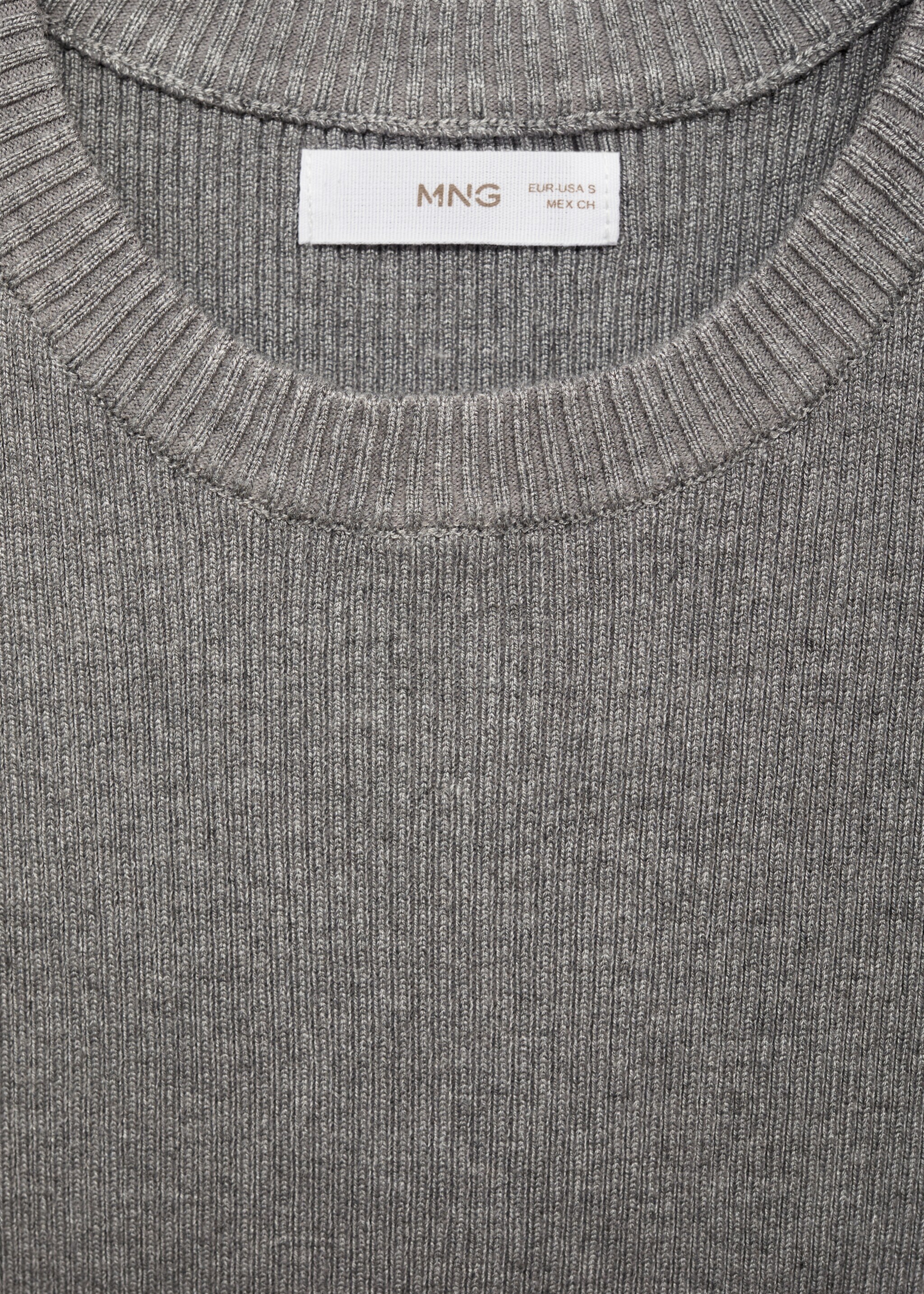 Ribbed sweater with sleeves - Details of the article 0, Grey. Ref: 77022934-00.