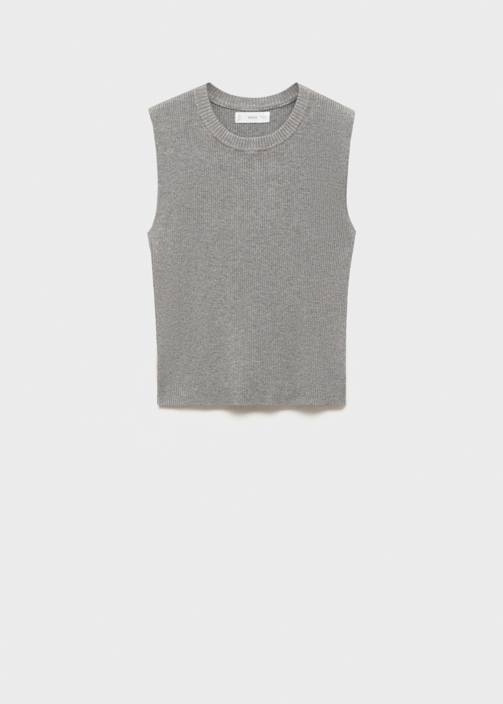 Ribbed sweater with sleeves - Details of the article 8, Grey. Ref: 77022934-00.