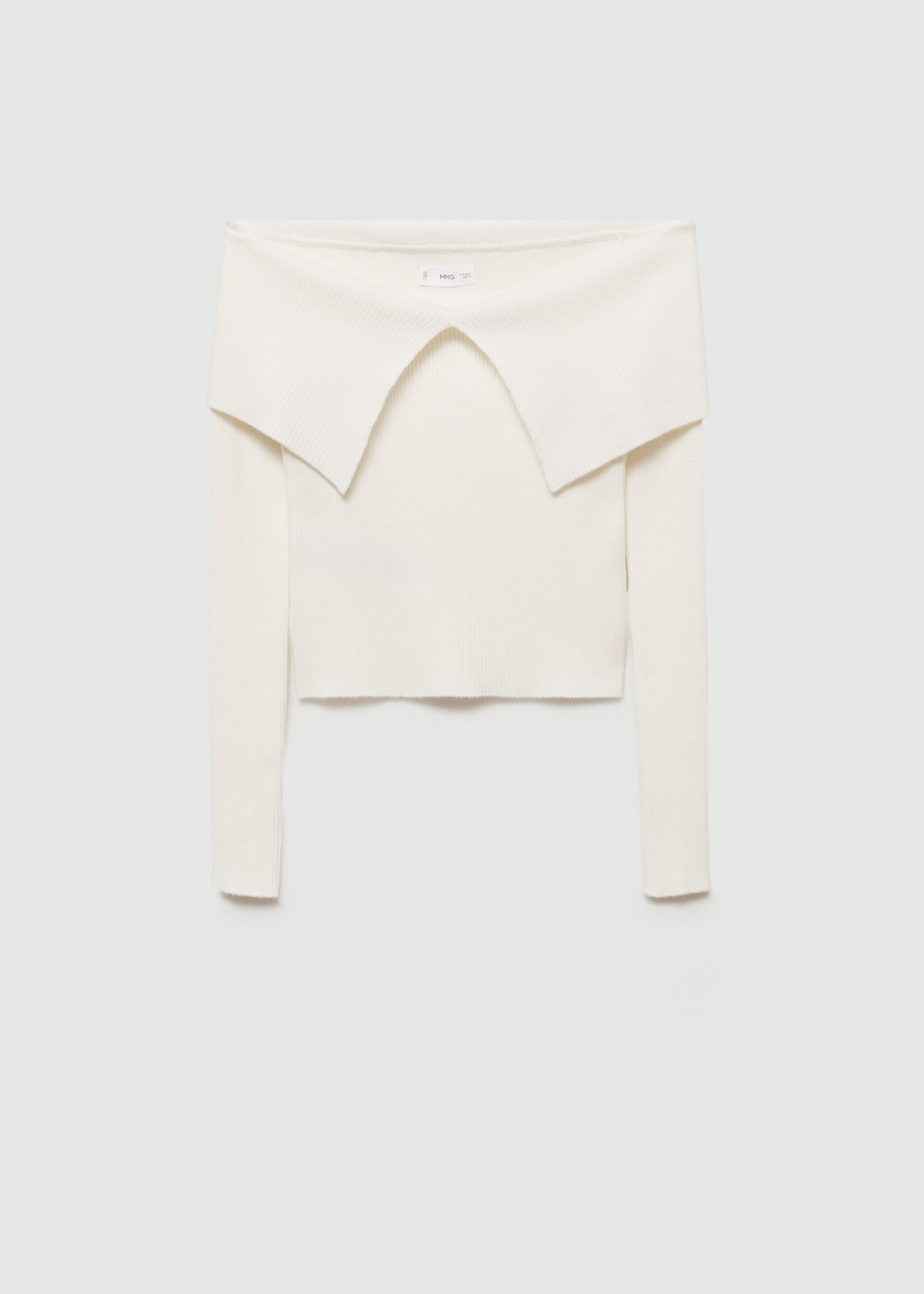 Off-the-shoulder knitted sweater - Article without model, Off White. Ref: 77022935-00.