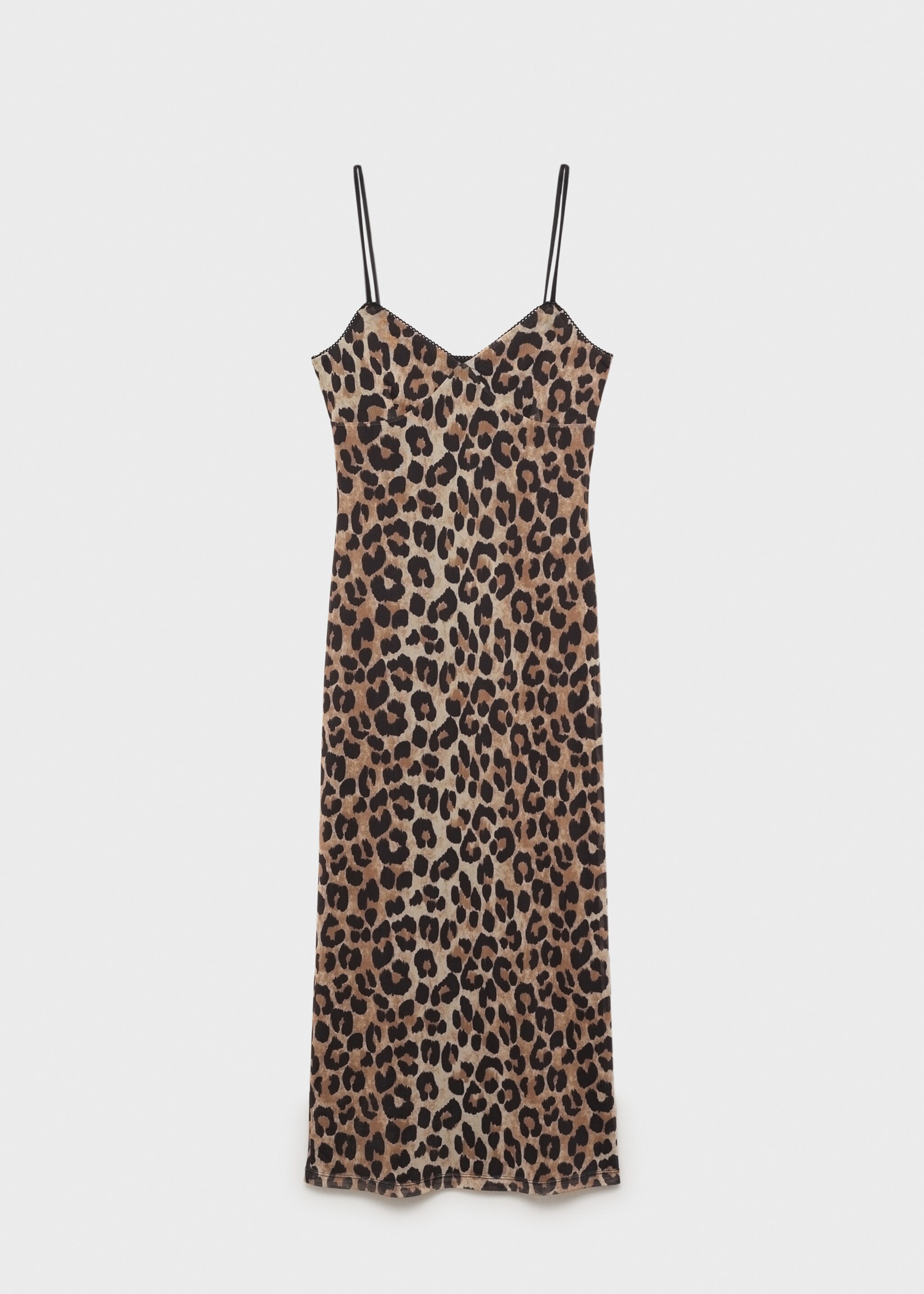 Leopard midi dress - Article without model, Medium Brown. Ref: 77022938-00.