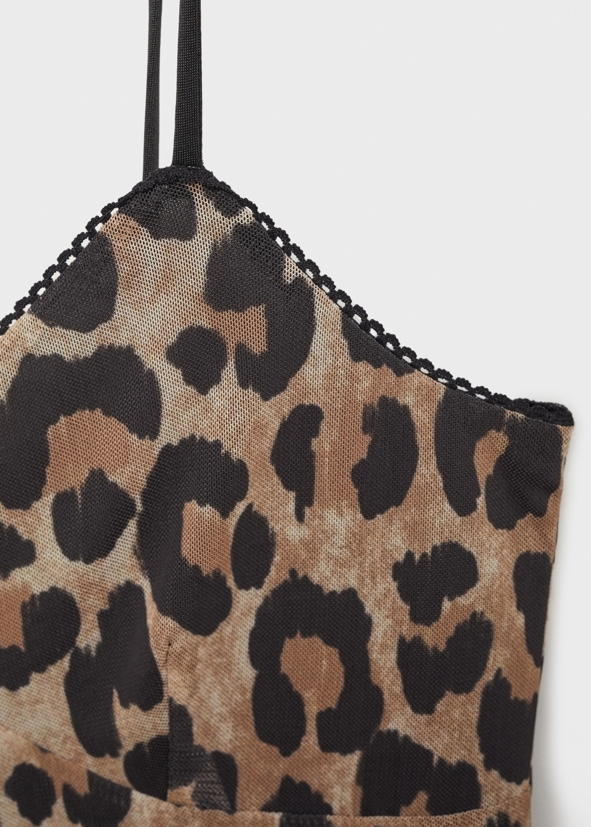 Leopard midi dress - Details of the article 0, Medium Brown. Ref: 77022938-00.