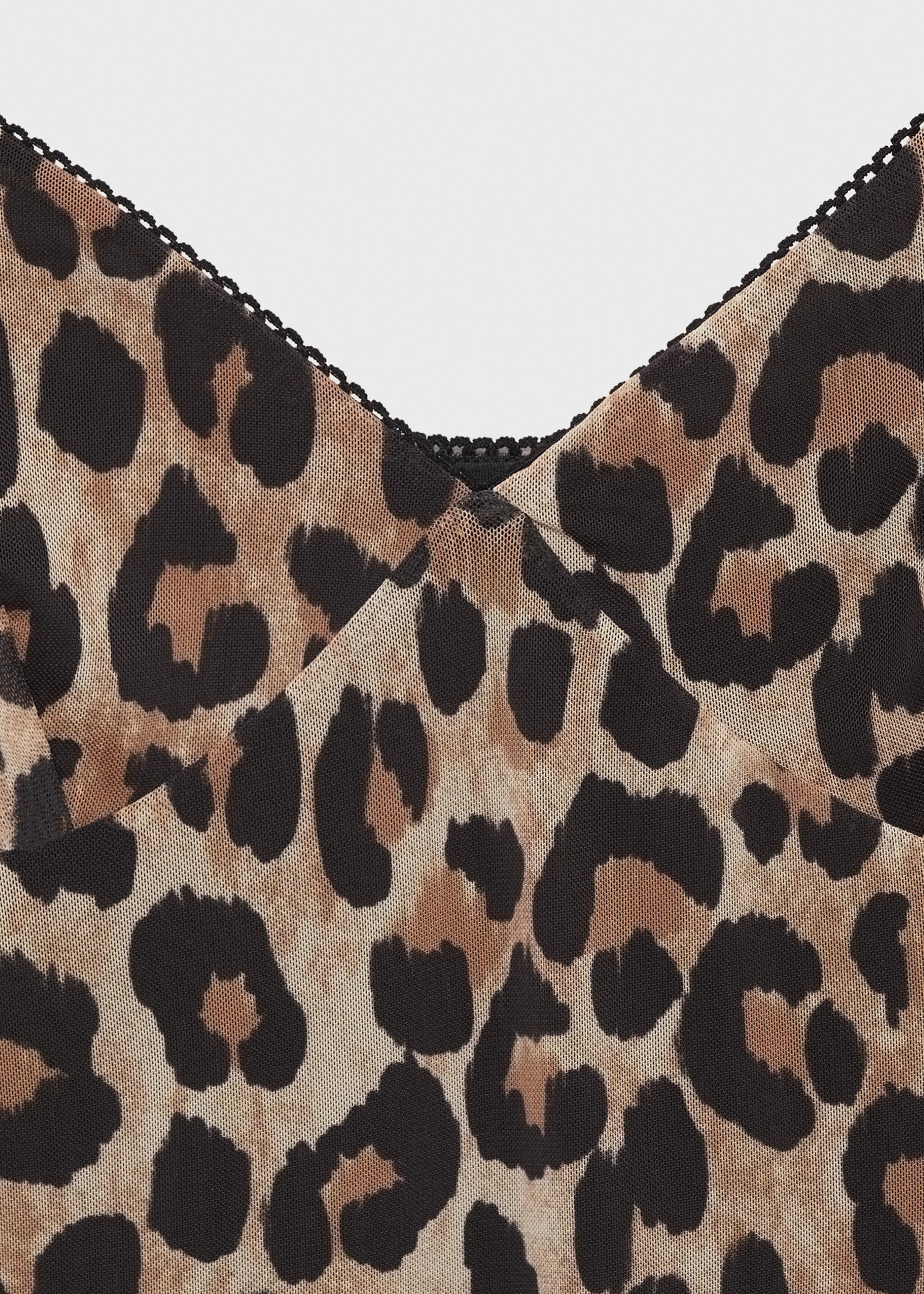 Leopard midi dress - Details of the article 8, Medium Brown. Ref: 77022938-00.
