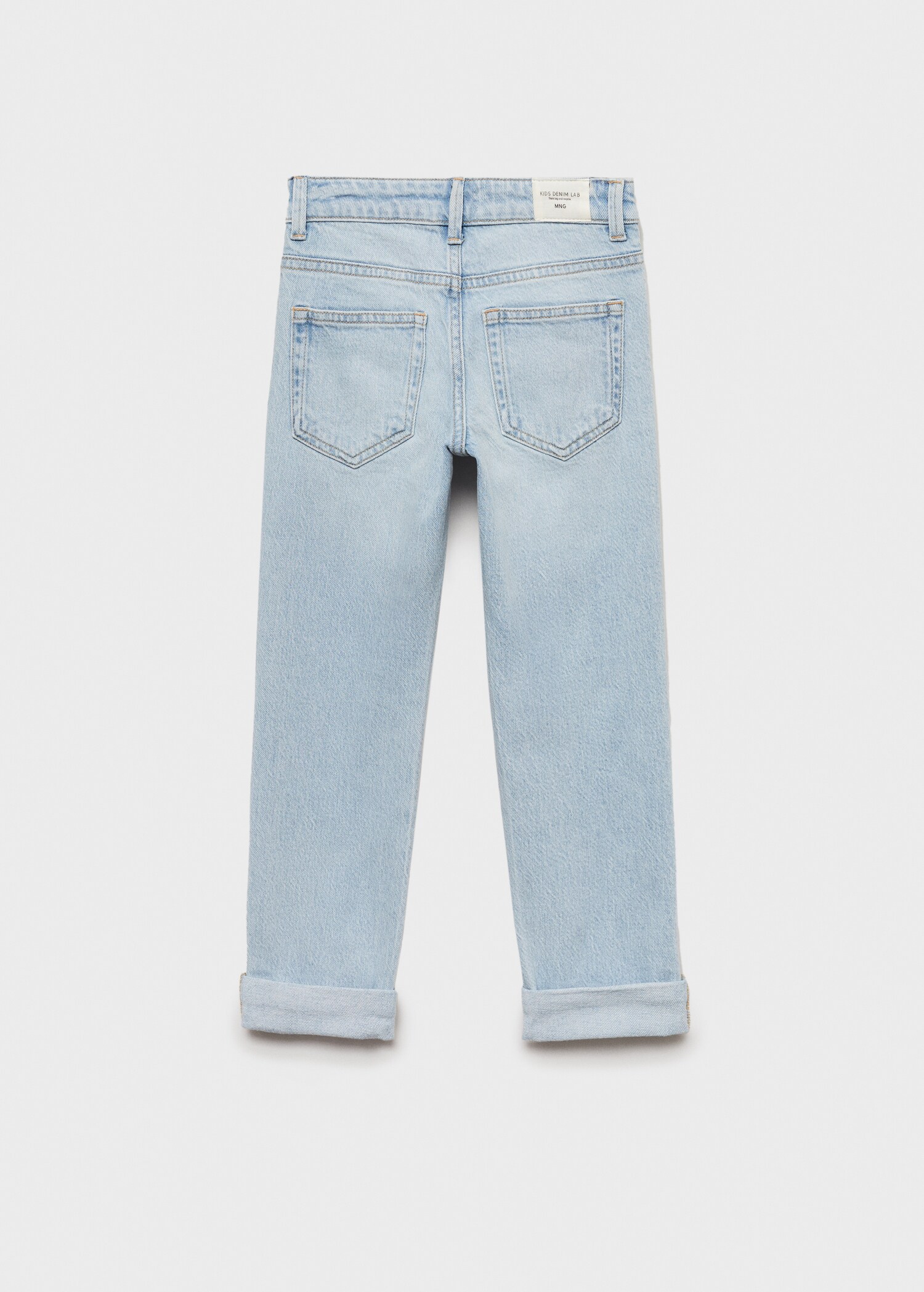 Jeans diritti bordo inferiore risvolto - Retro dell'articolo